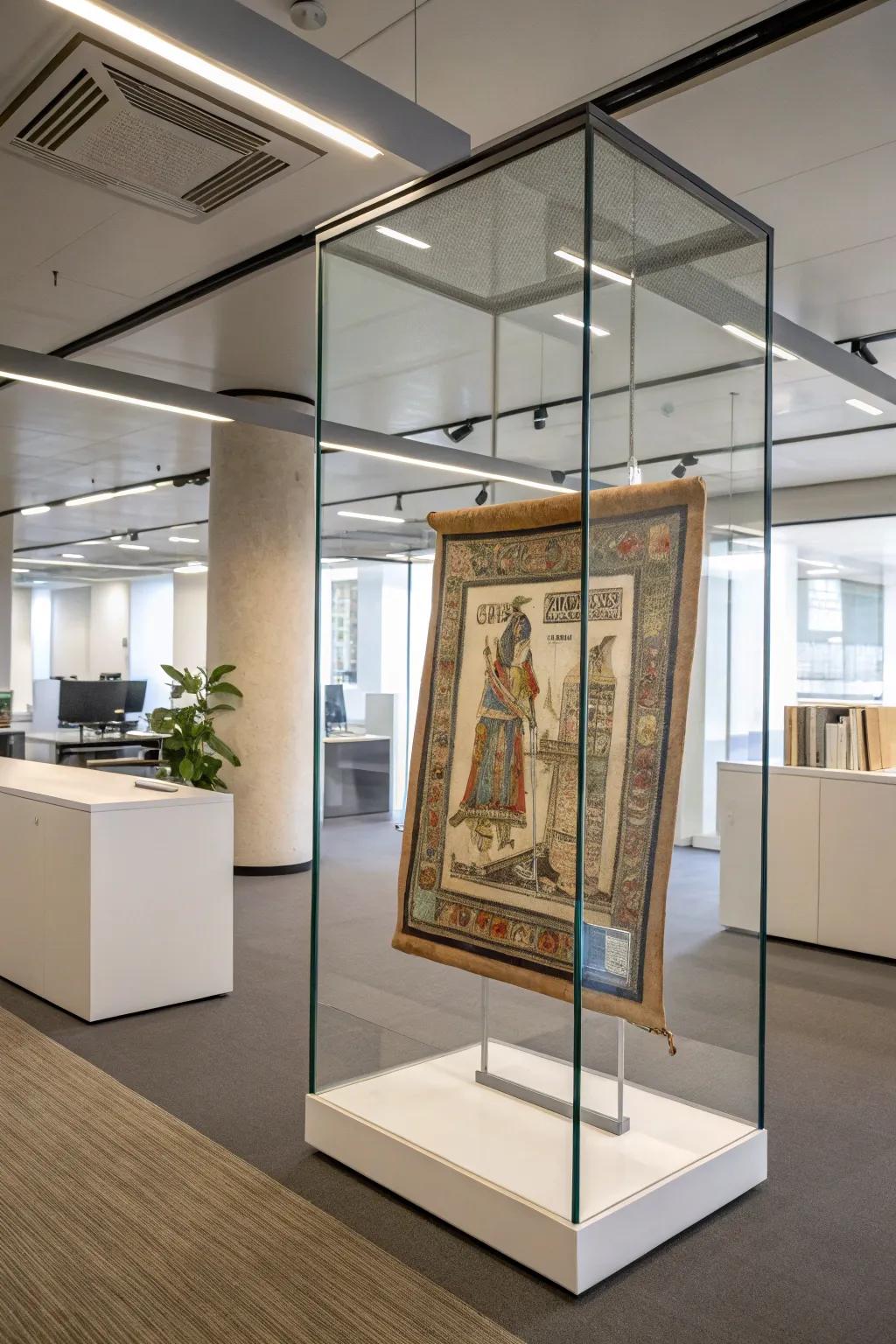 Frameless floating glass for a smooth, contemporary display.