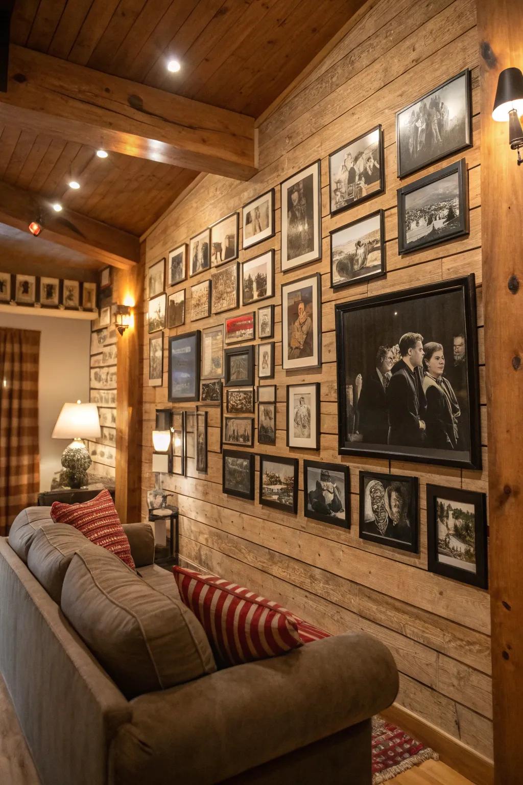 Introduce nostalgic charm with an aged film picture display.