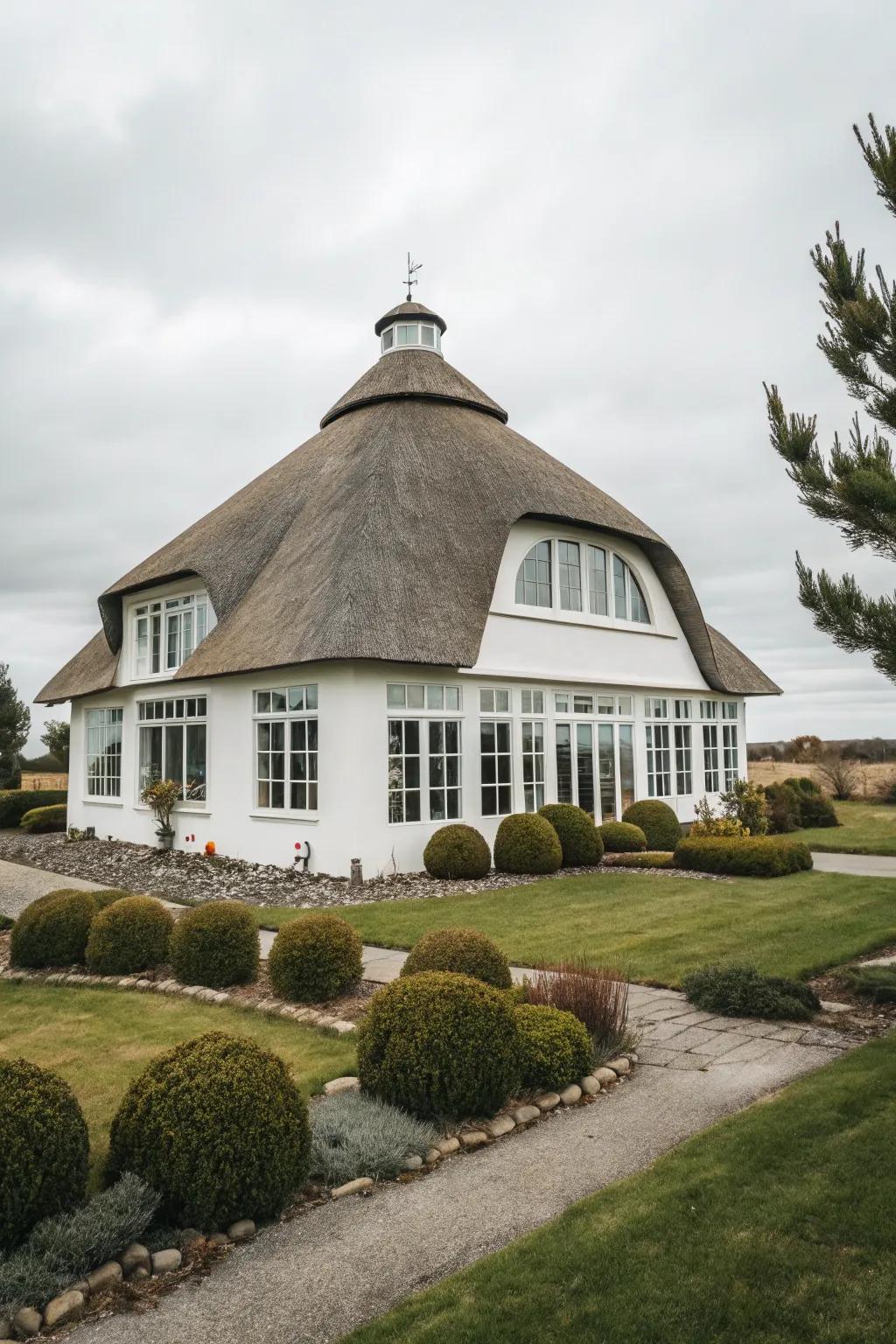 A Nordic-style house with a simple, elegant cupola.
