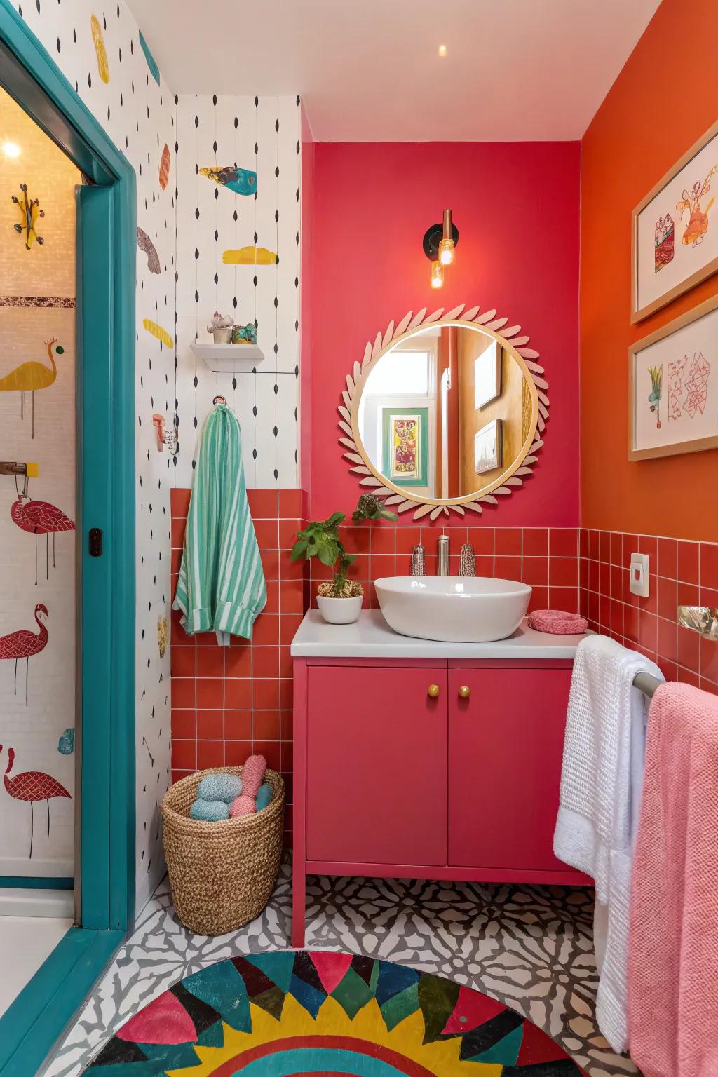 Audacious hues can energize and revitalize bathroom spaces.