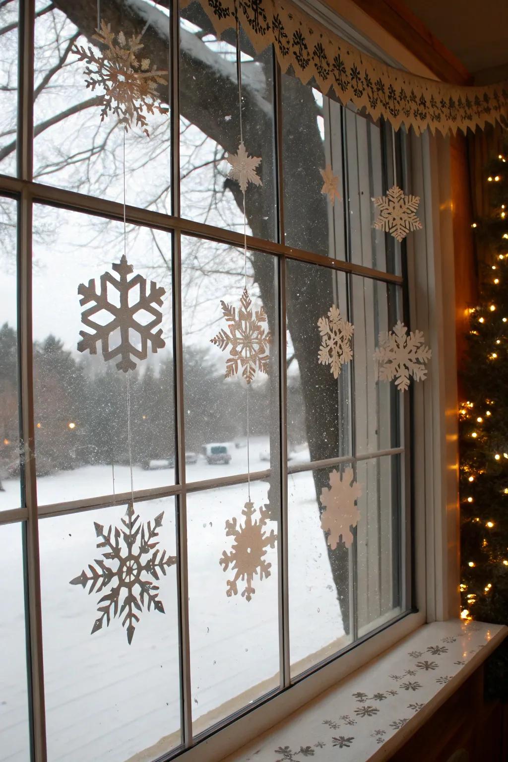 Craft paper icy crystals to contribute whimsy to your windows this holiday season.
