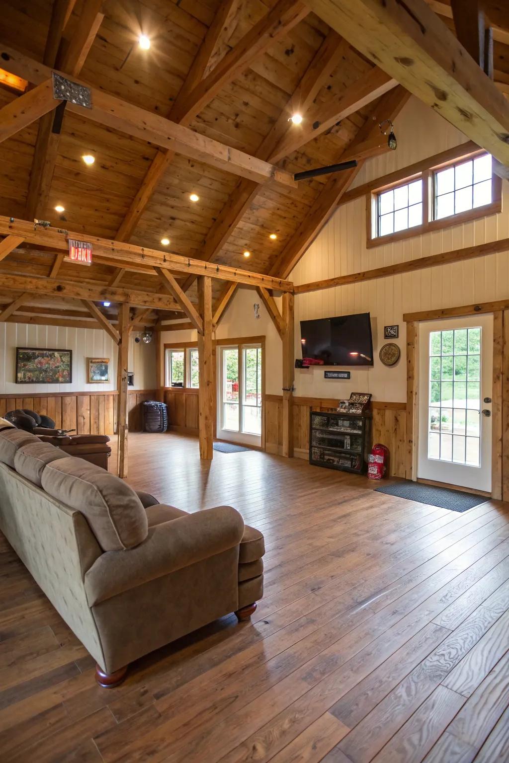 Comfortable flooring enhances the inviting feel of your man cave.