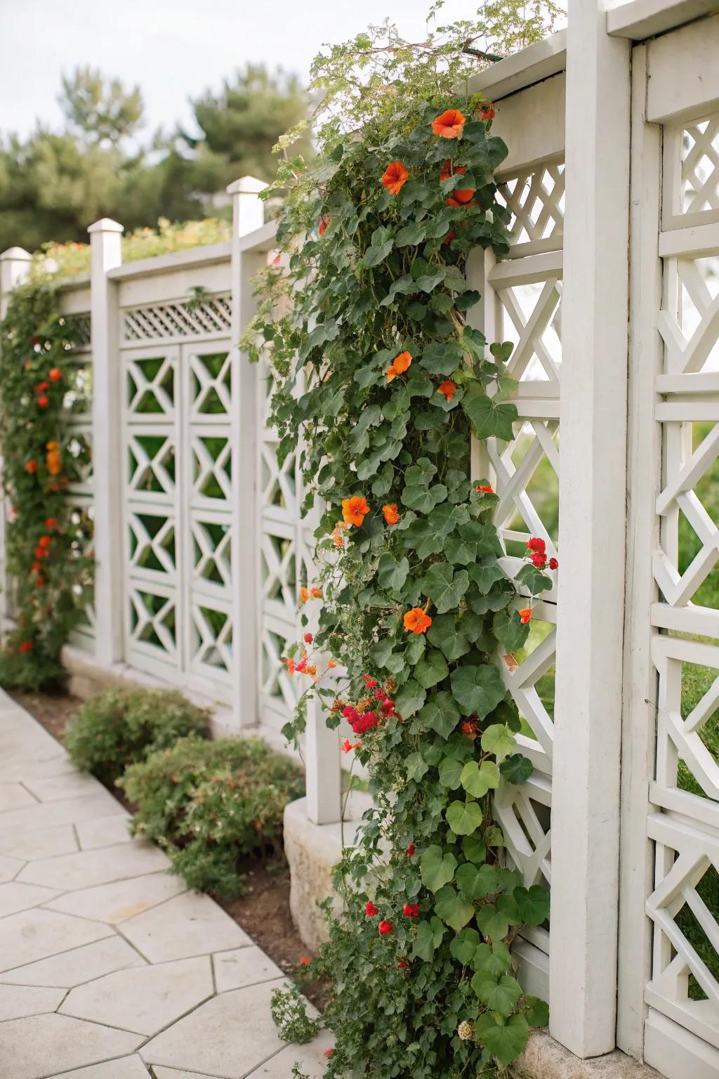 Introduce artistic panache to solitude via a geometric motif screen.