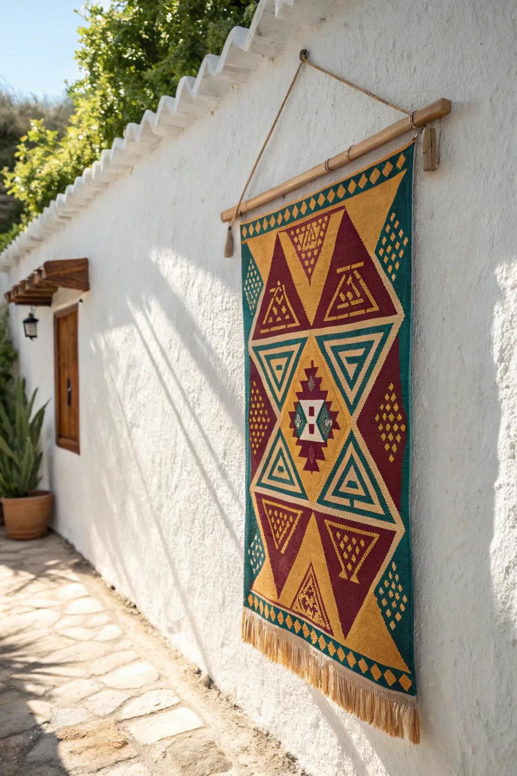 Transform your area with the charm of geometric stencils – where simplicity meets boldness.