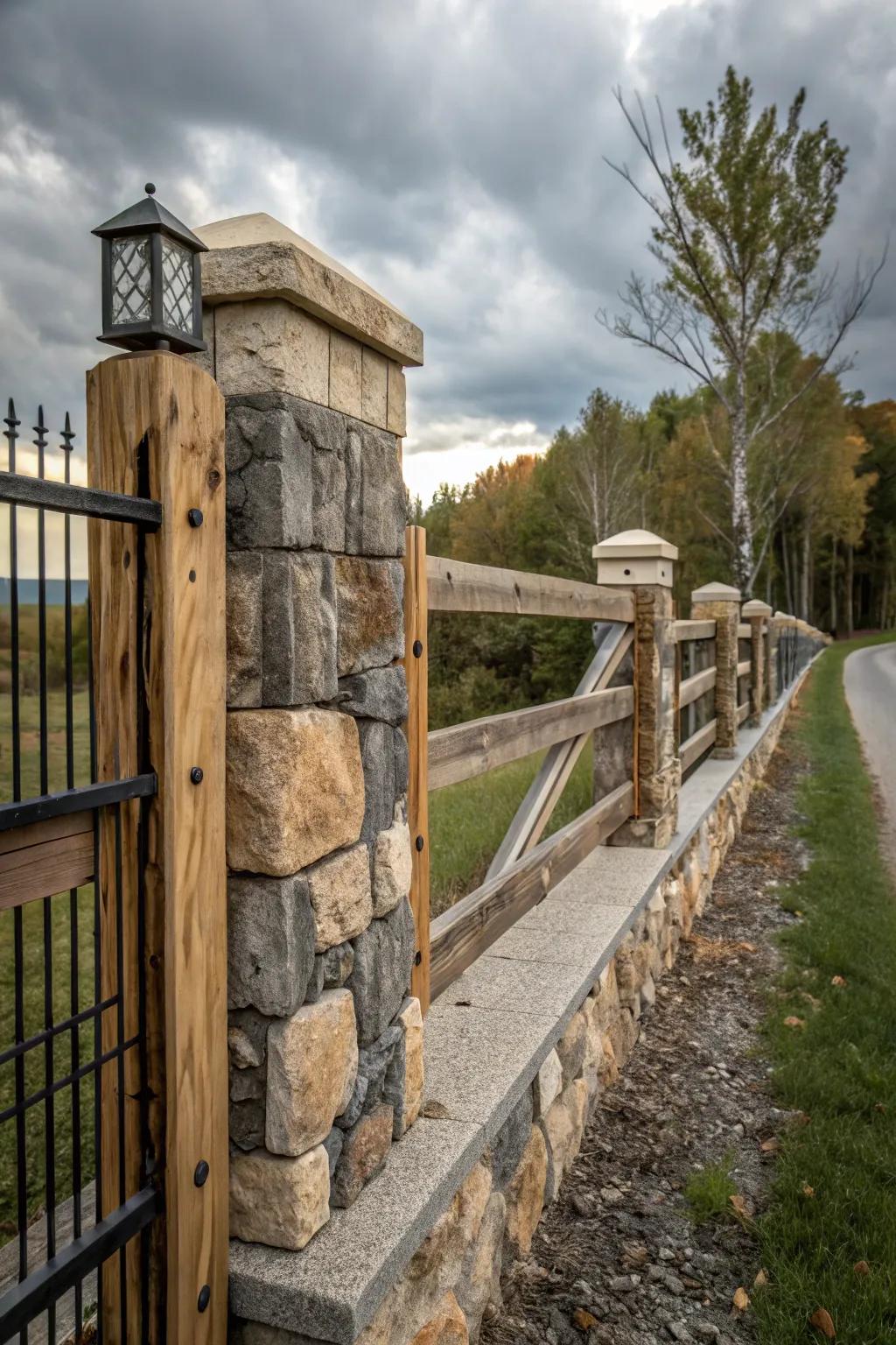 Dynamic boundary using mixed materials.