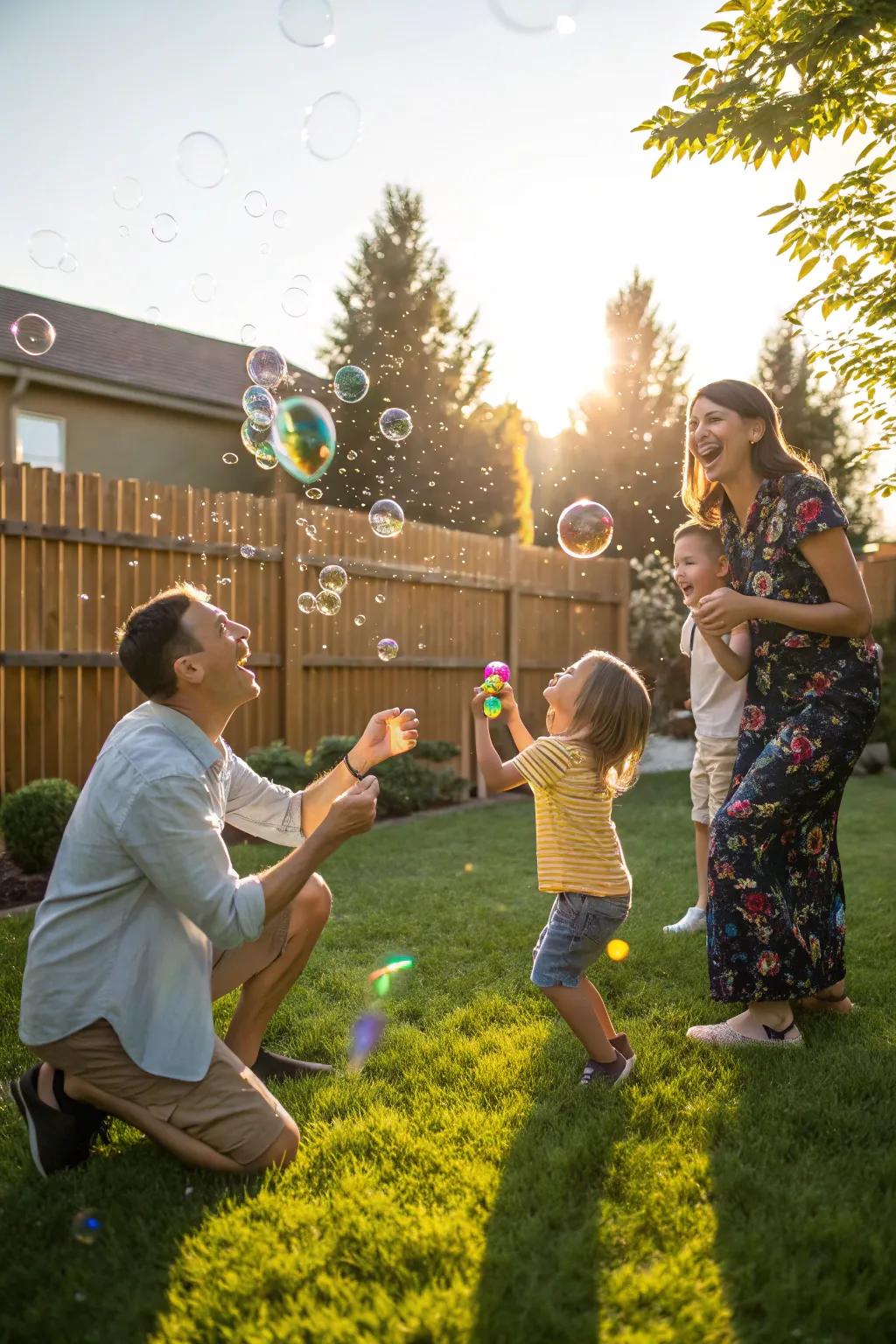 Capture the magic of childhood through playful bubbles.