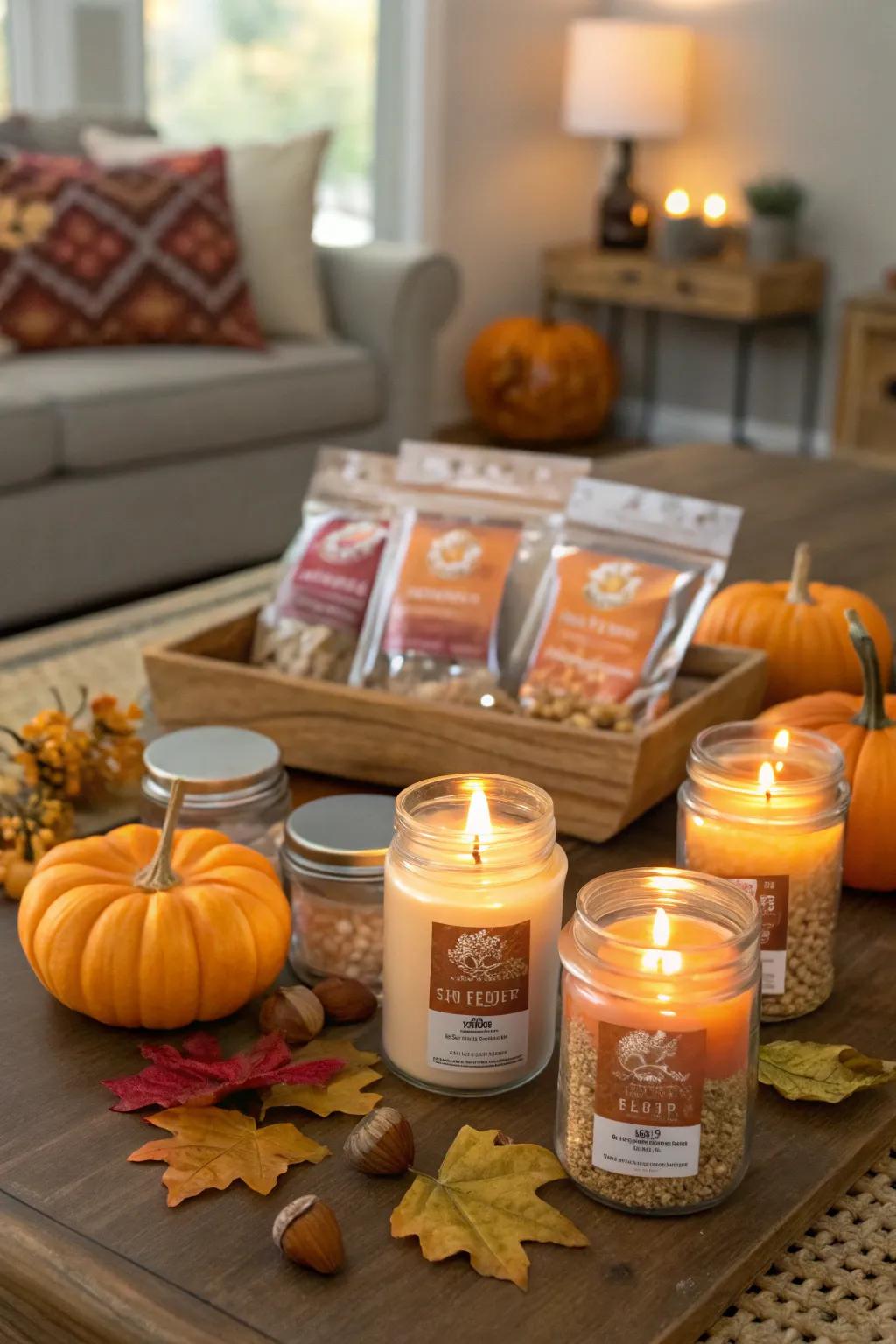 Pumpkin flavor favors to thank your guests.