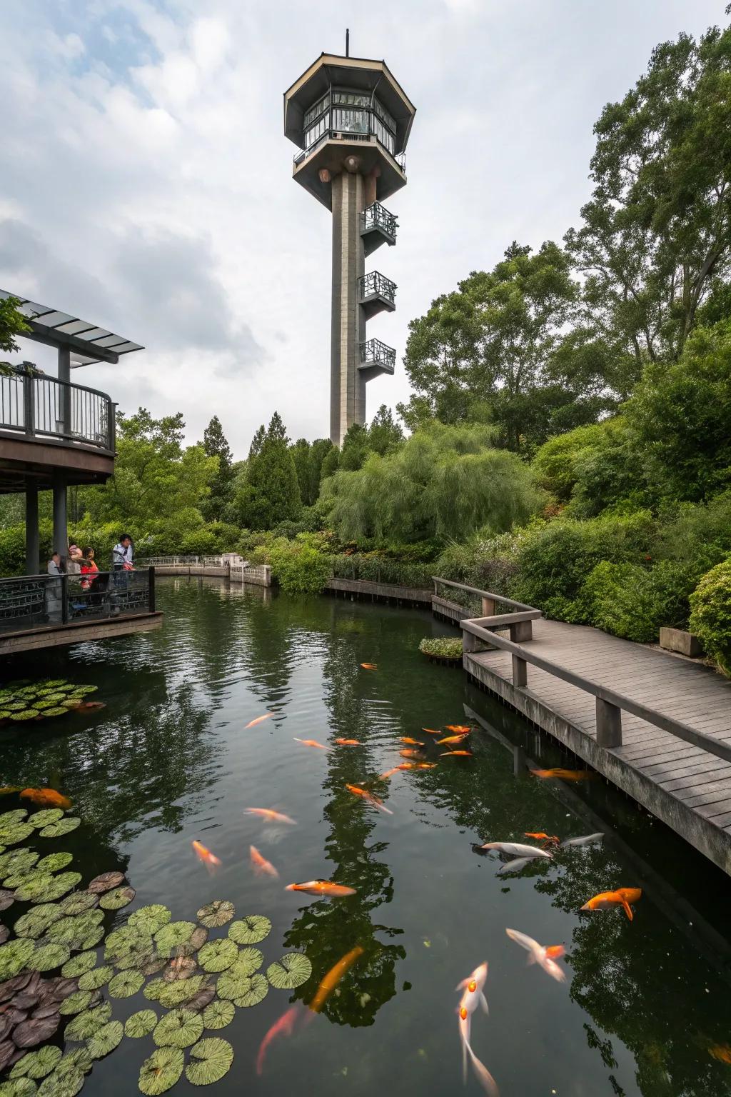 A whimsical observation tower.