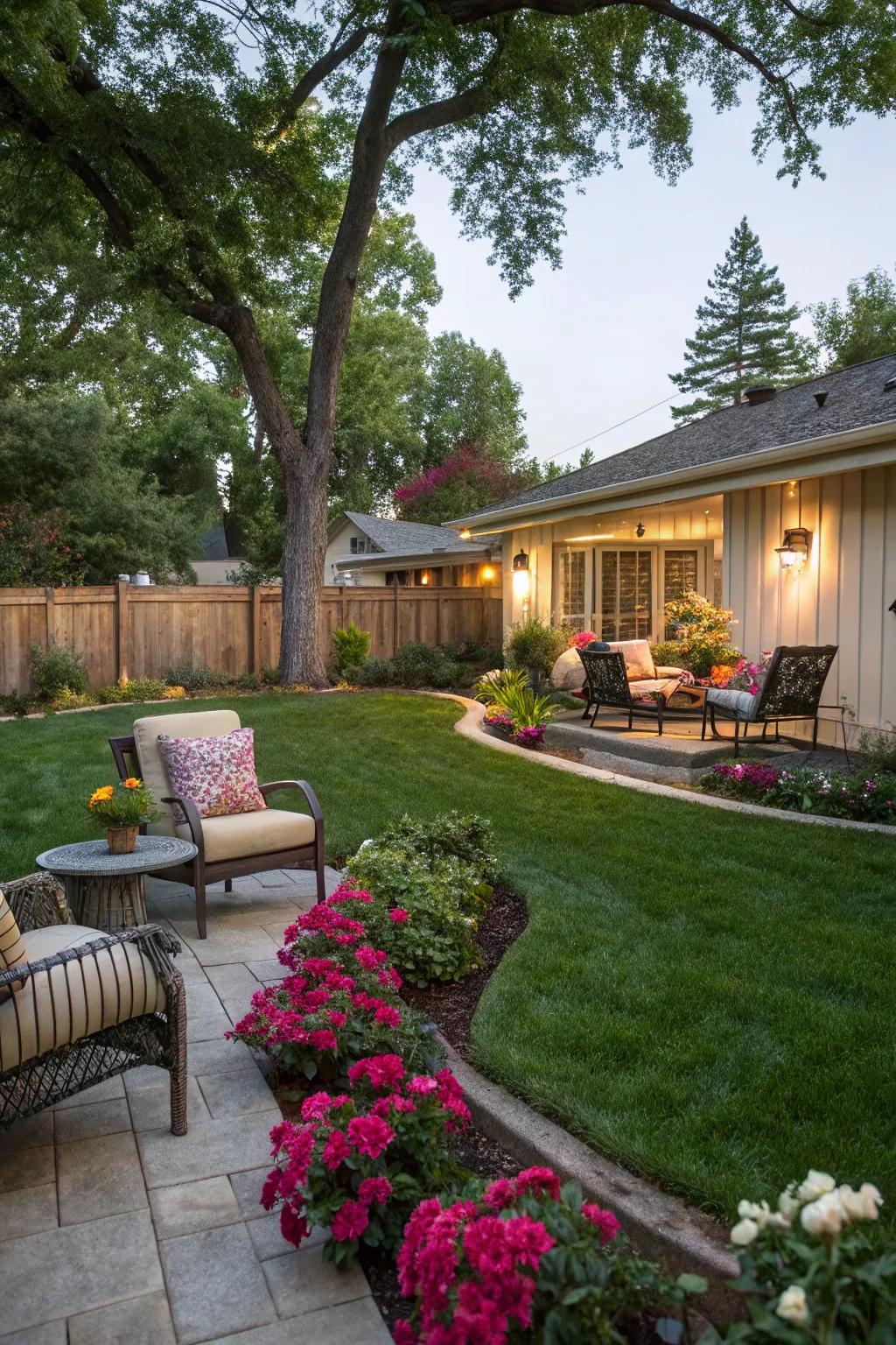 A private oasis provides a serene retreat for relaxation.