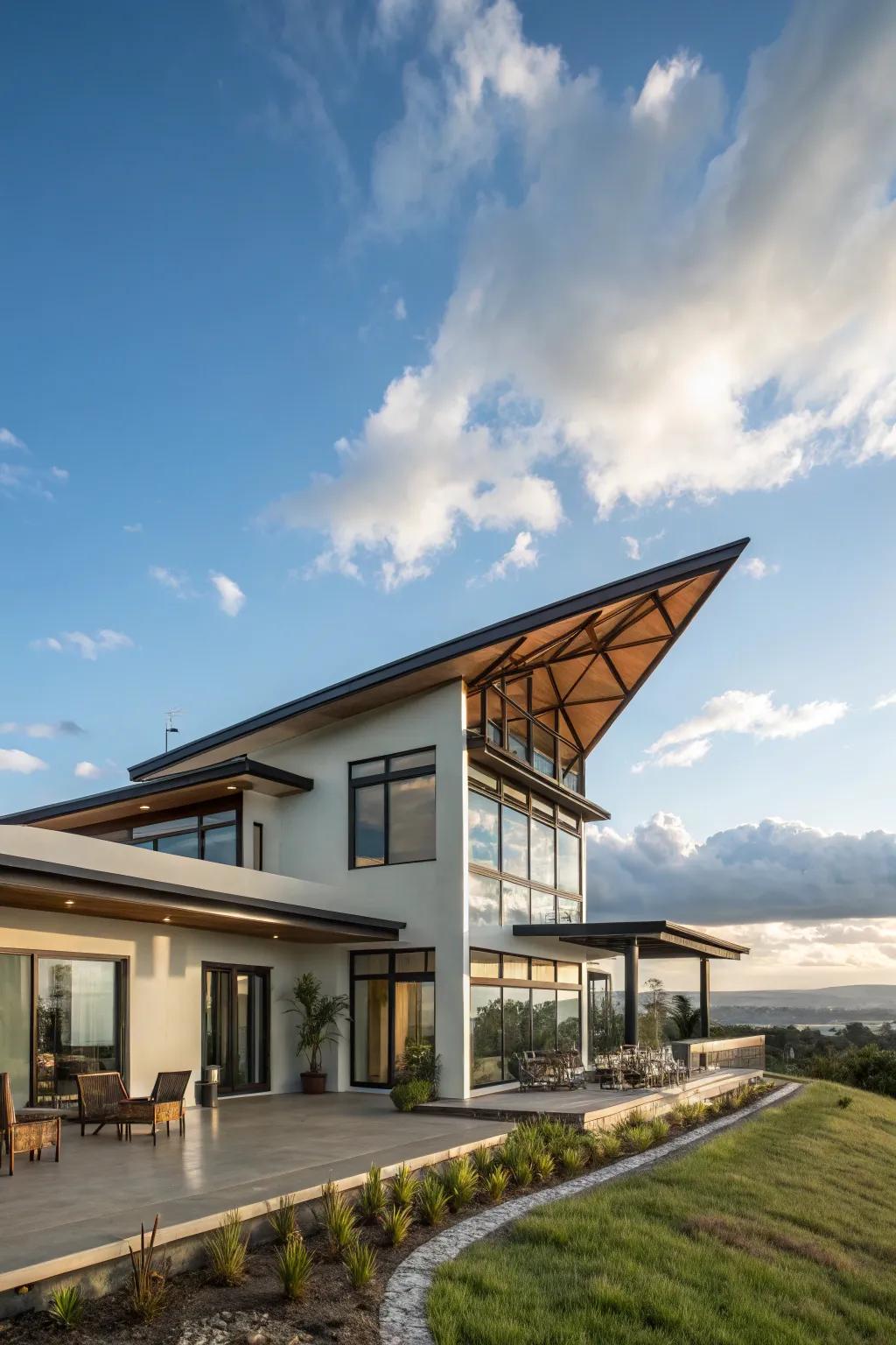 Butterfly roofs combine visual impact with practical benefits.