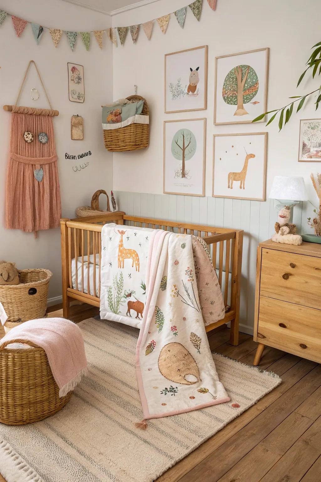 Motifs featuring fauna contribute a playful aesthetic.