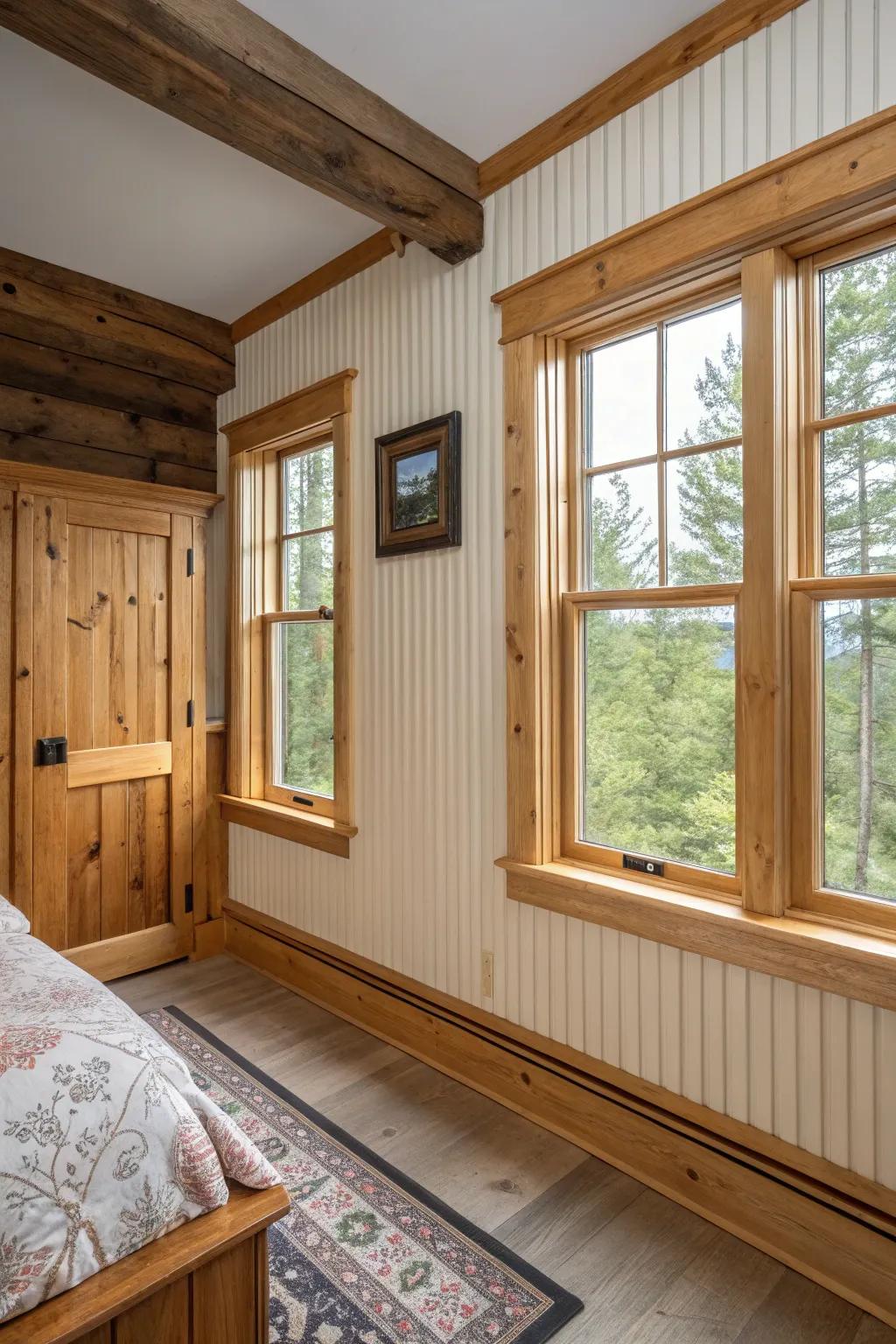 Beadboard and fir accents establish a timeless farmhouse visual.