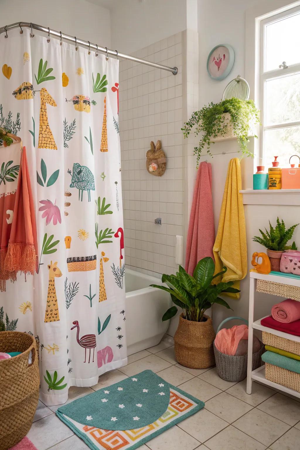 Animal prints infuse your bathroom with charm and playfulness.