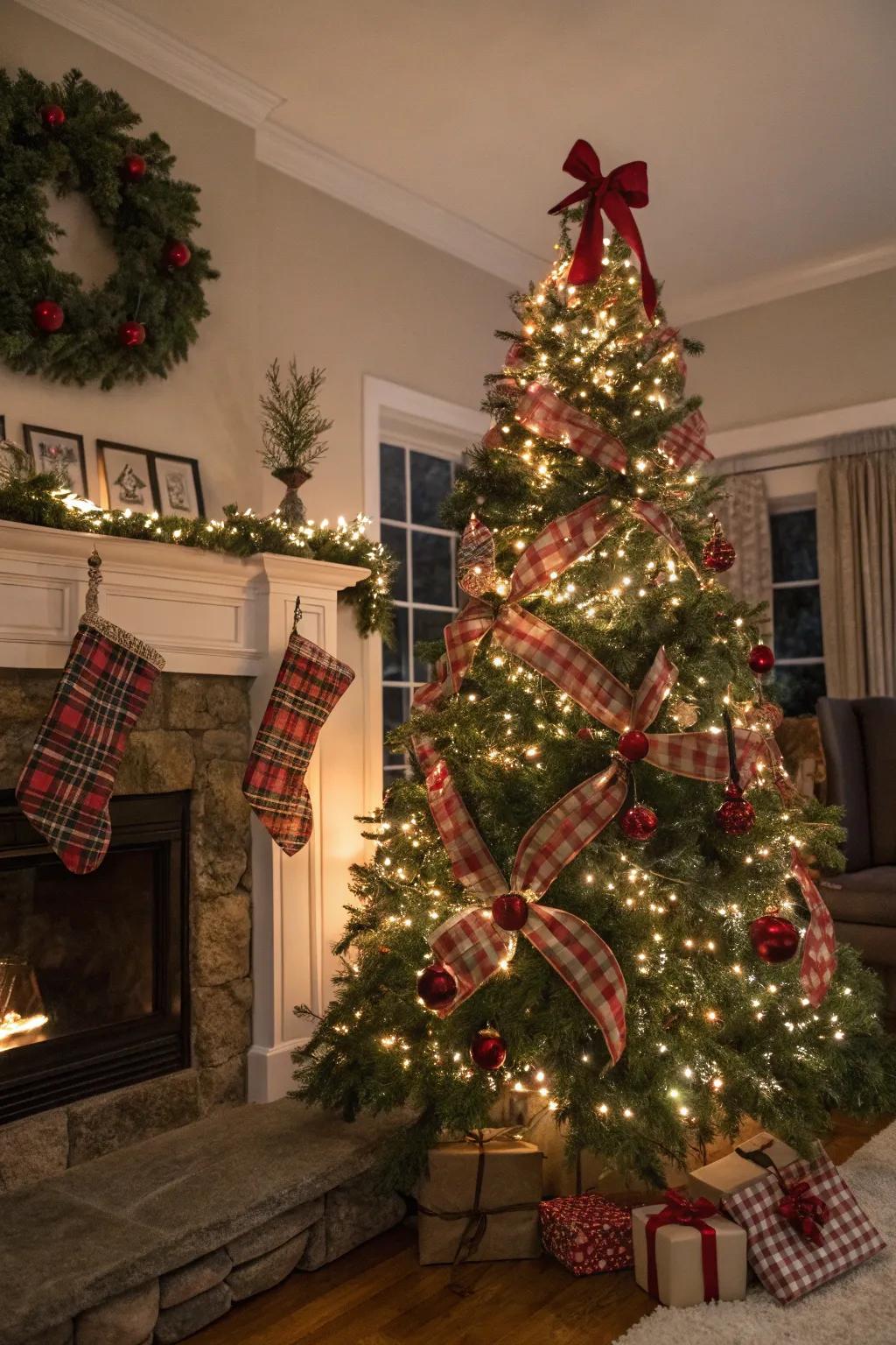 Cozy tradition through checked accents.