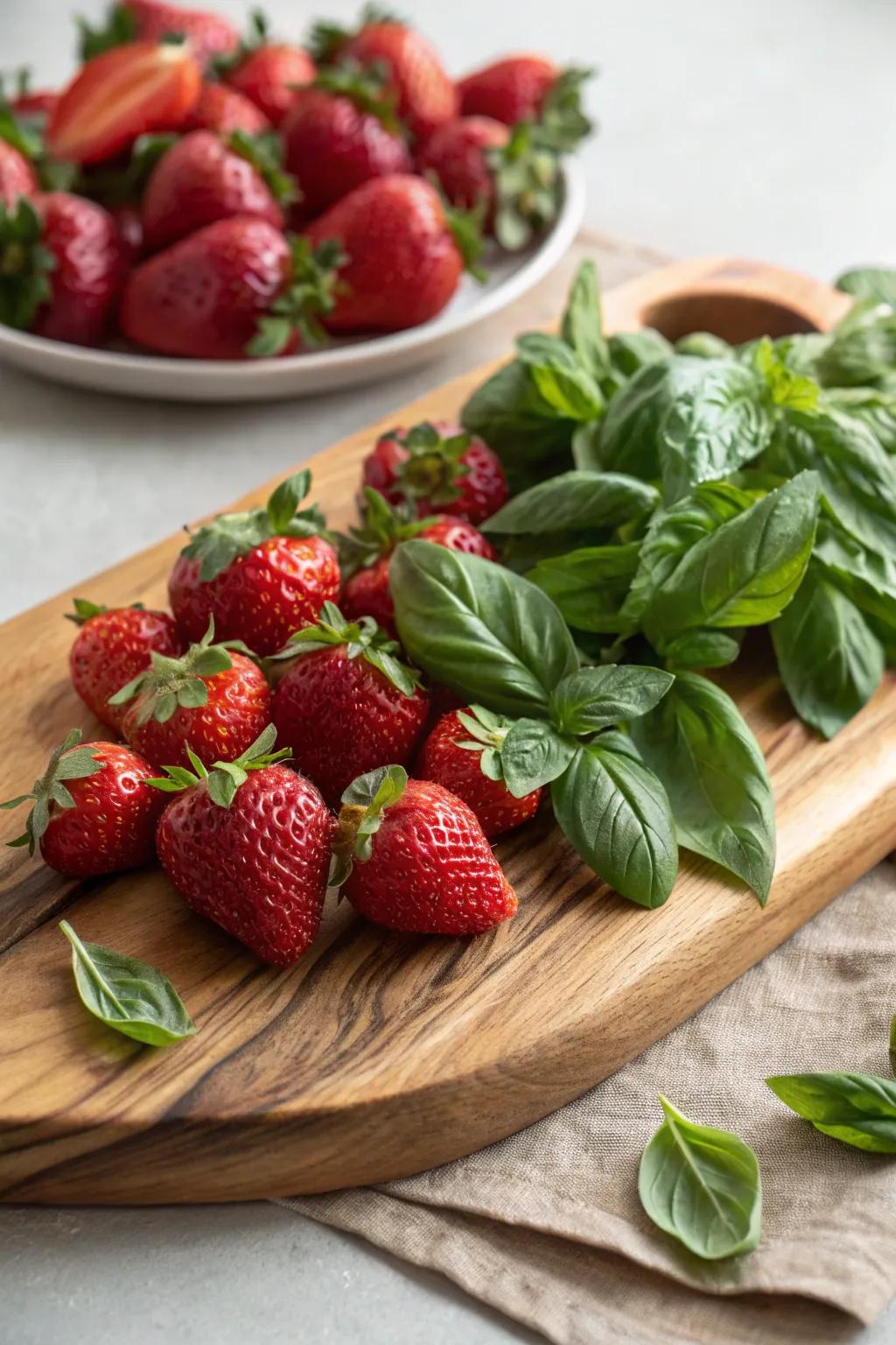 Herbs add a gourmet touch to fruit.
