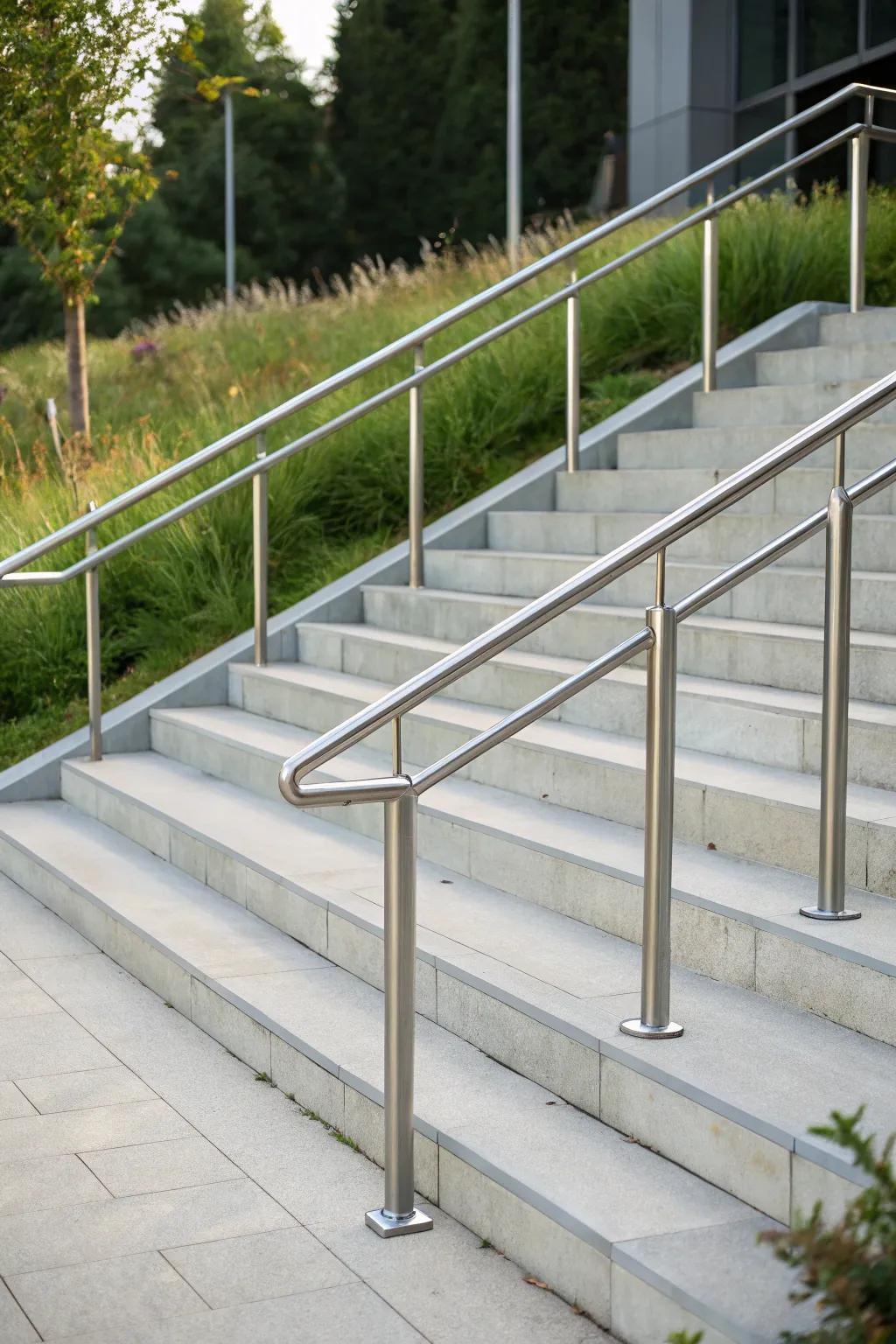 Minimalist metal bars provide clean lines and dependable support.