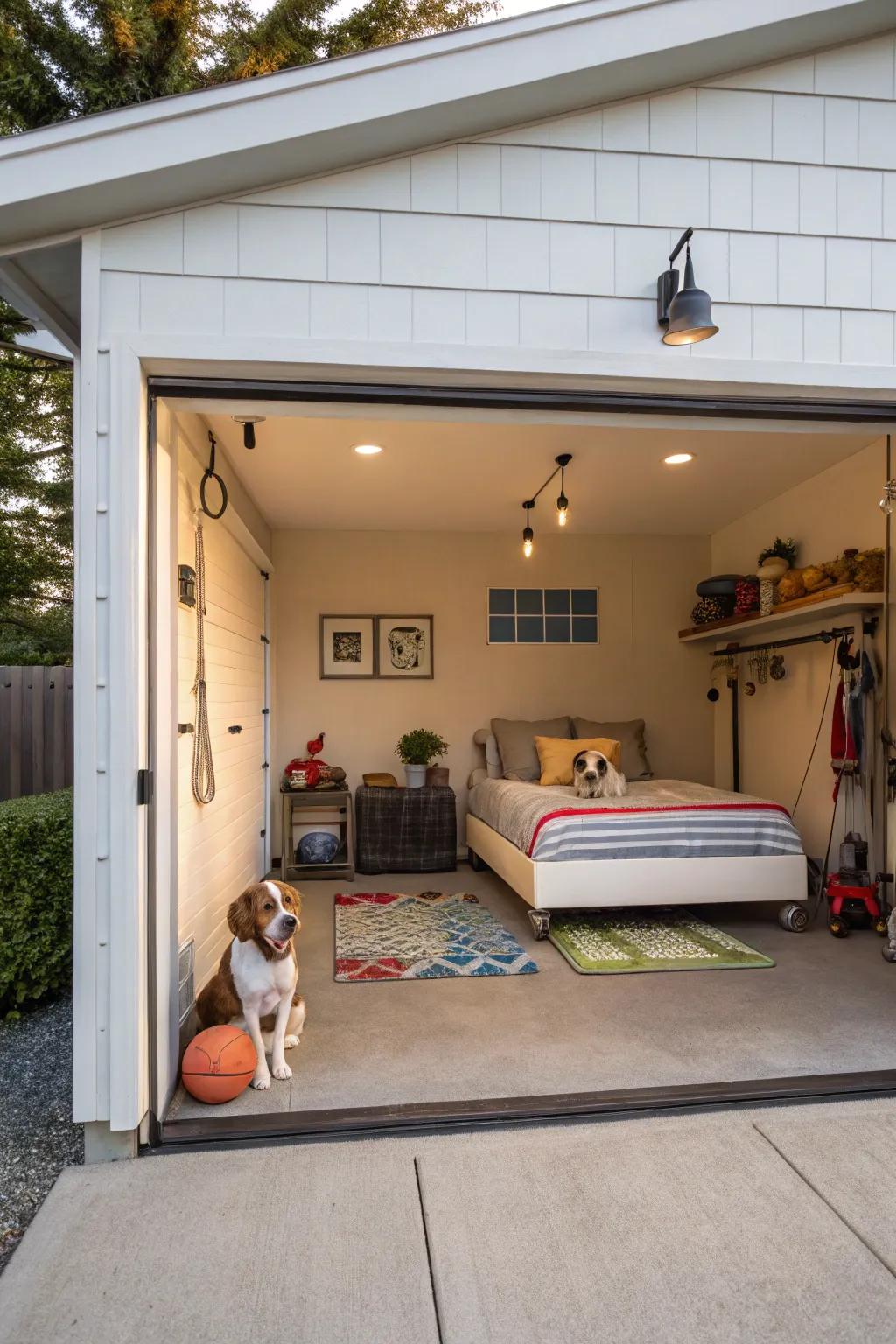Make your garage welcoming with a dedicated pet-friendly nook.