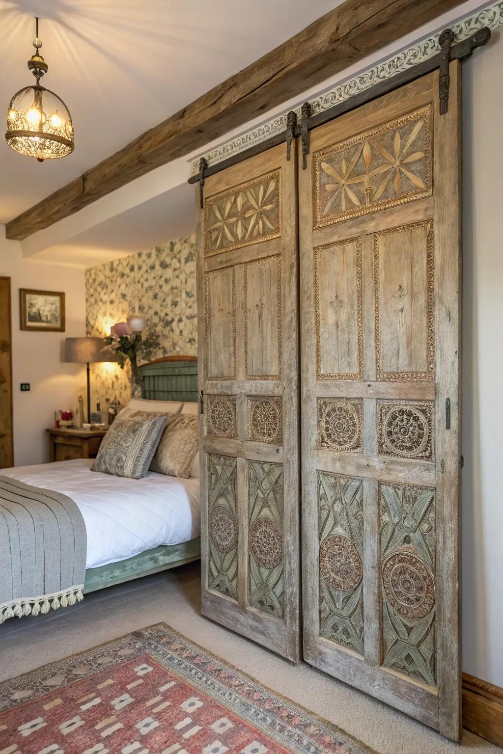 Vintage doors for a hint of history.