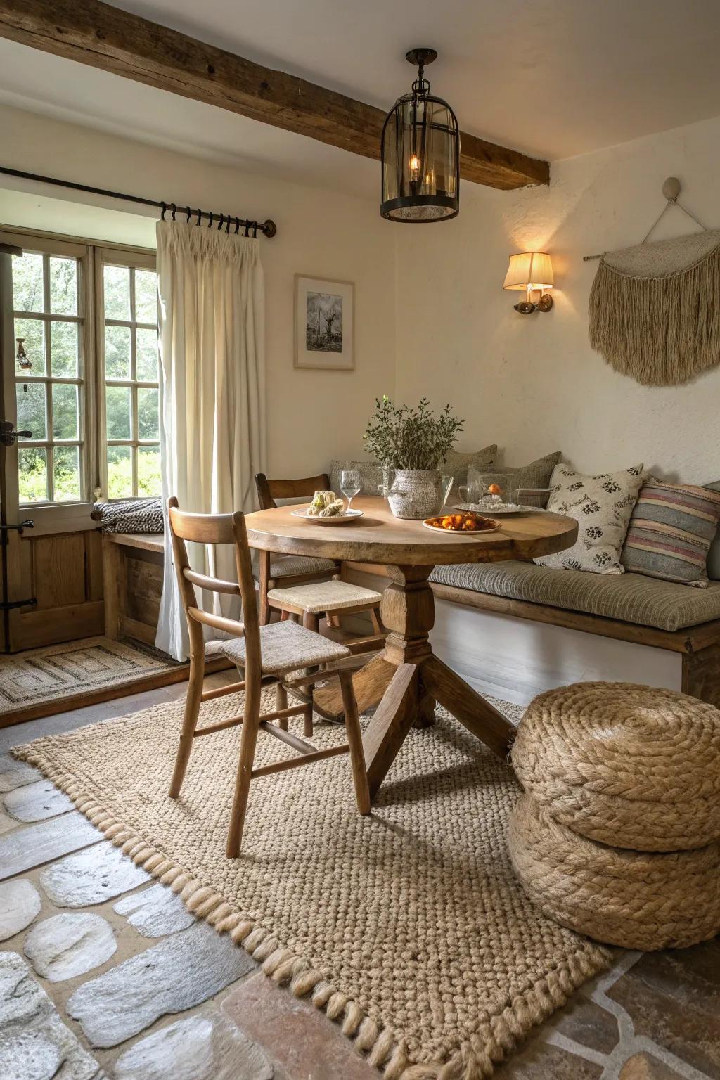 Texture rich elements enhance warmth and flair.