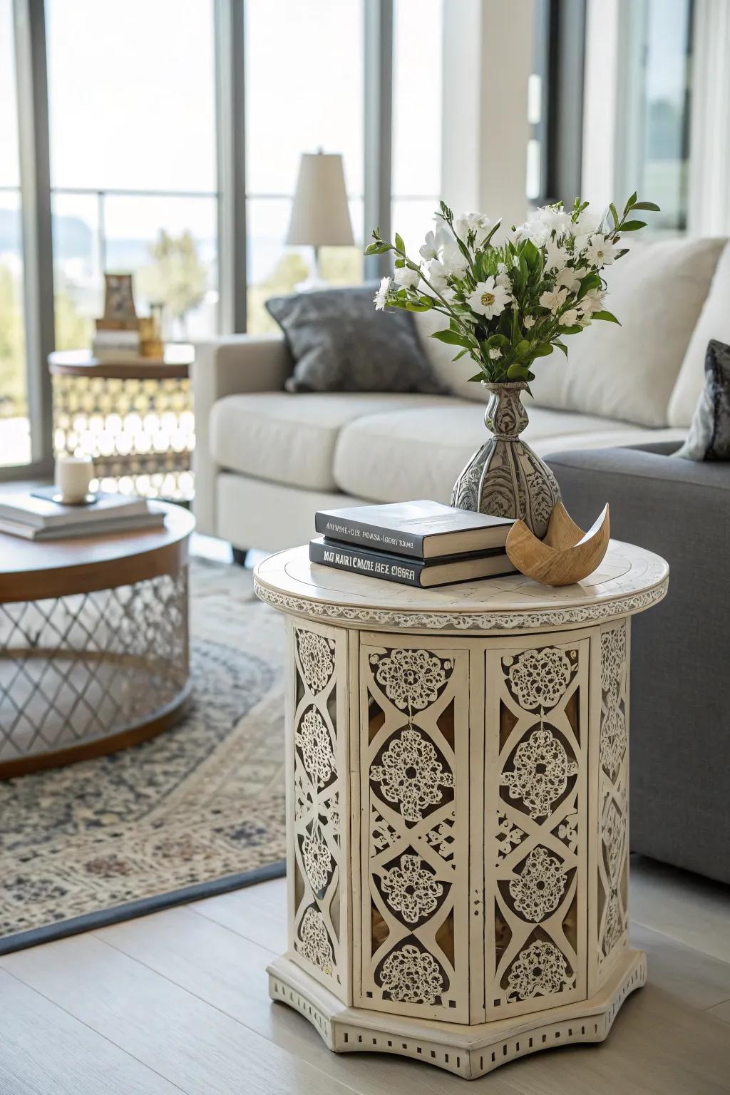 Detailed designs add depth and texture to decor.
