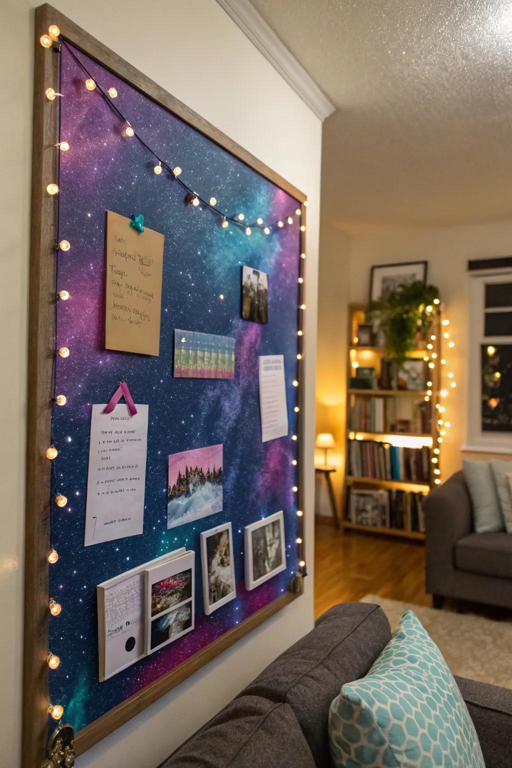 Design a visually striking board with a celestial color scheme.