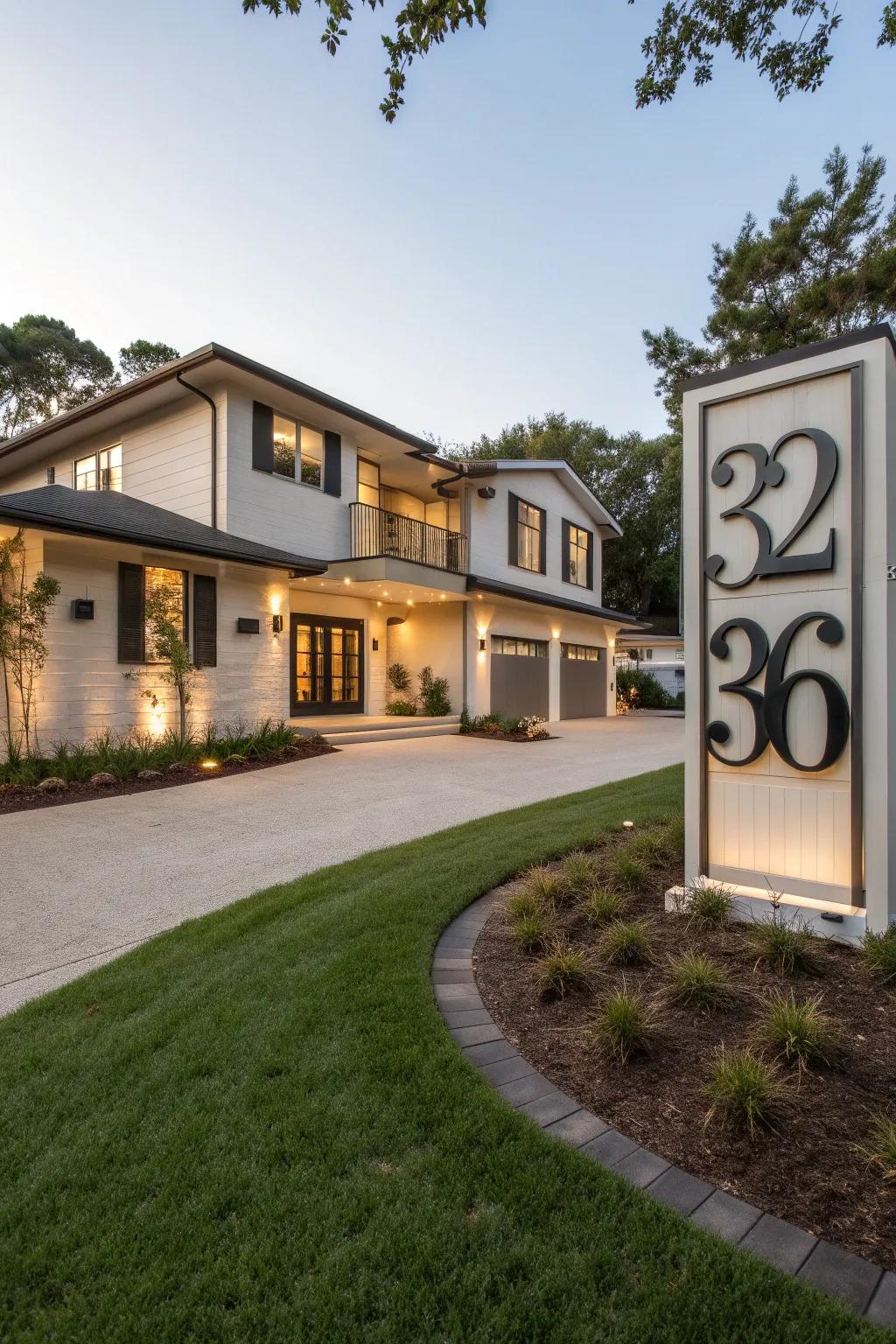 Bold address digits foster a great first impression.