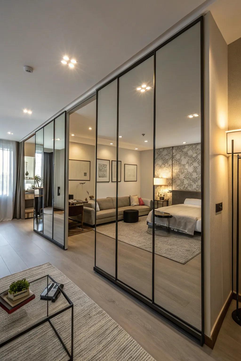 Reflectors separate space and upgrade light in a studio.