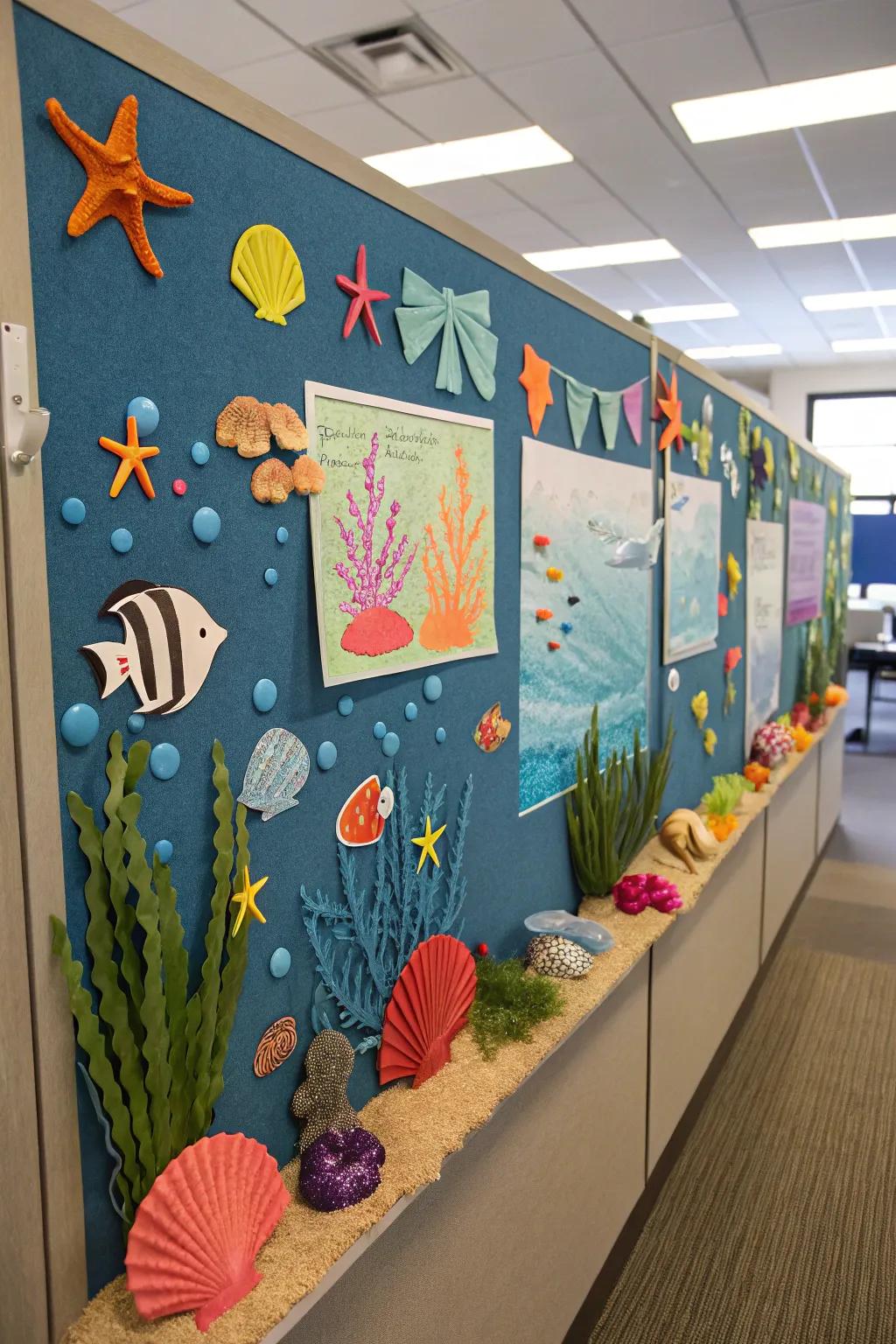 Discover the mysteries of the ocean using an under the sea themed board.