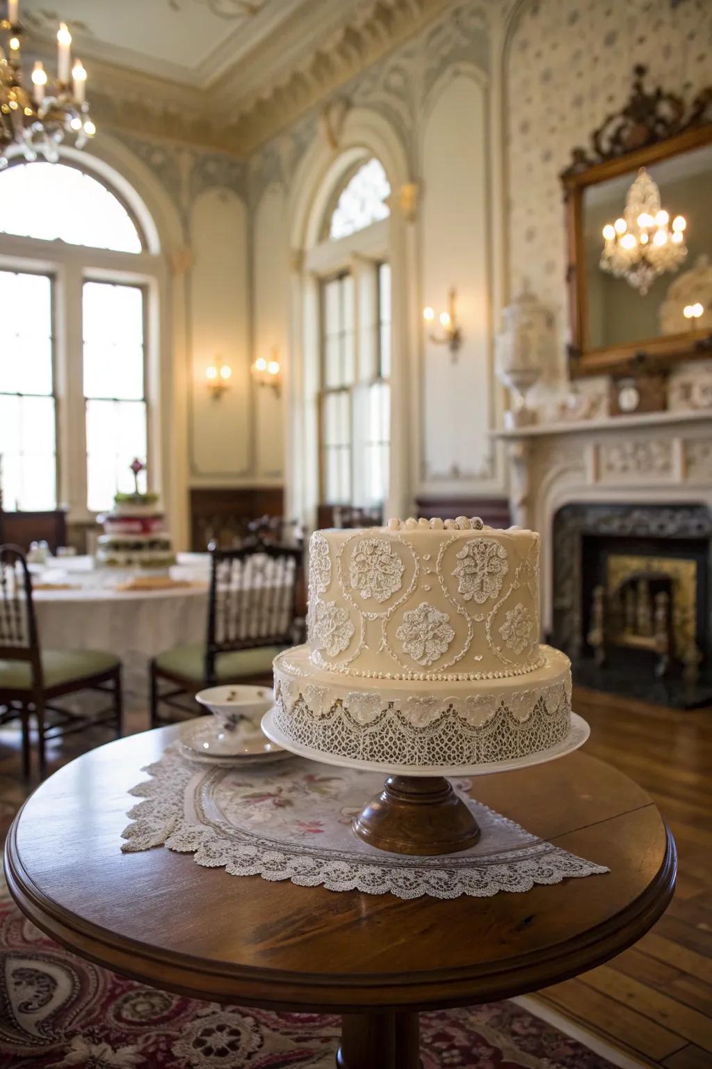 A retro charm cake that evokes a sense of timeless beauty and nostalgia.