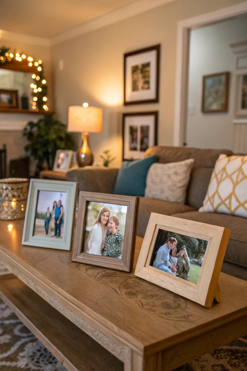 Handcrafted memory holders highlight favorite moments, adding a personal dimension.