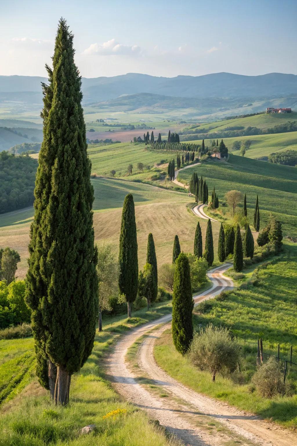 Add structure to rural settings with Evergreens.