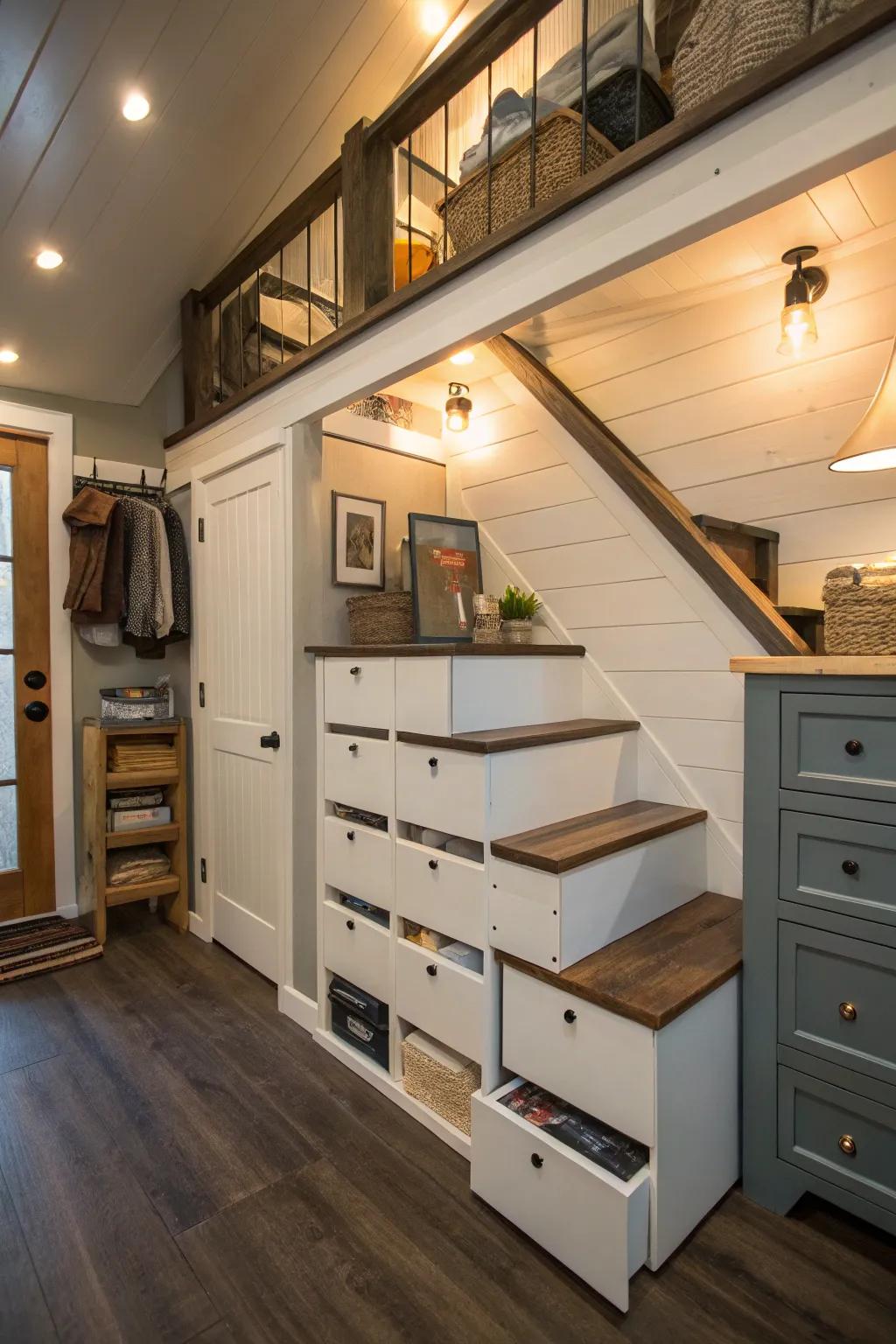 Stairs that effectively store the essentials.