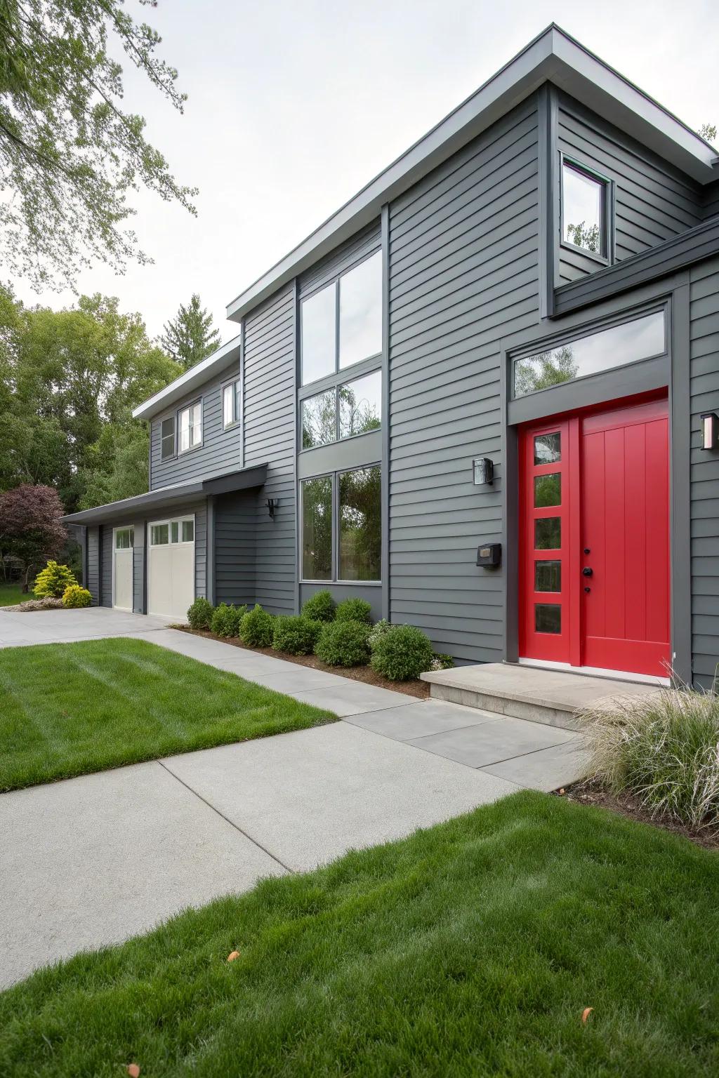 Crisp gray cladding offers a refined and adaptable visual.