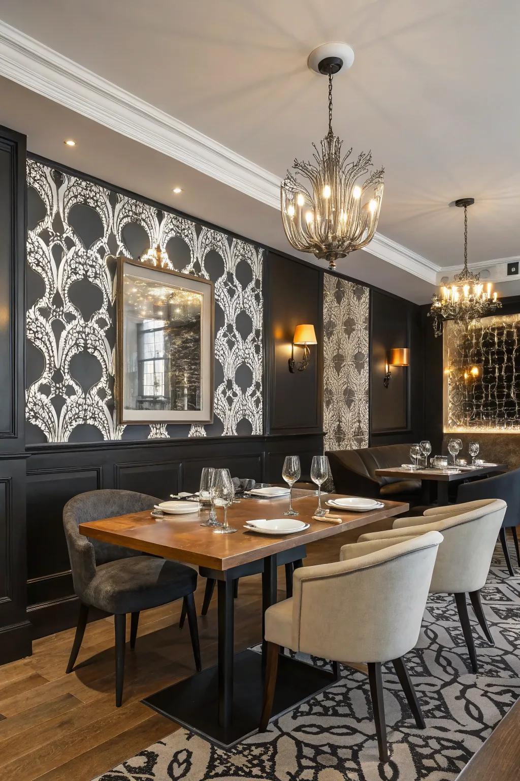 Black and white create a timeless and elegant look.