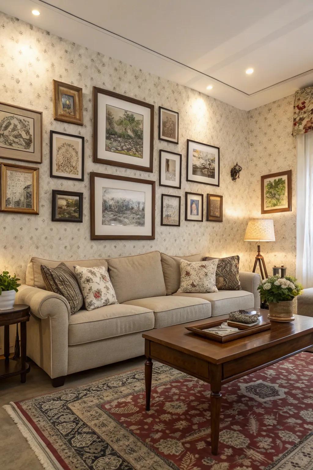 Wall covering can establish a distinctive and stylish backdrop for your art.