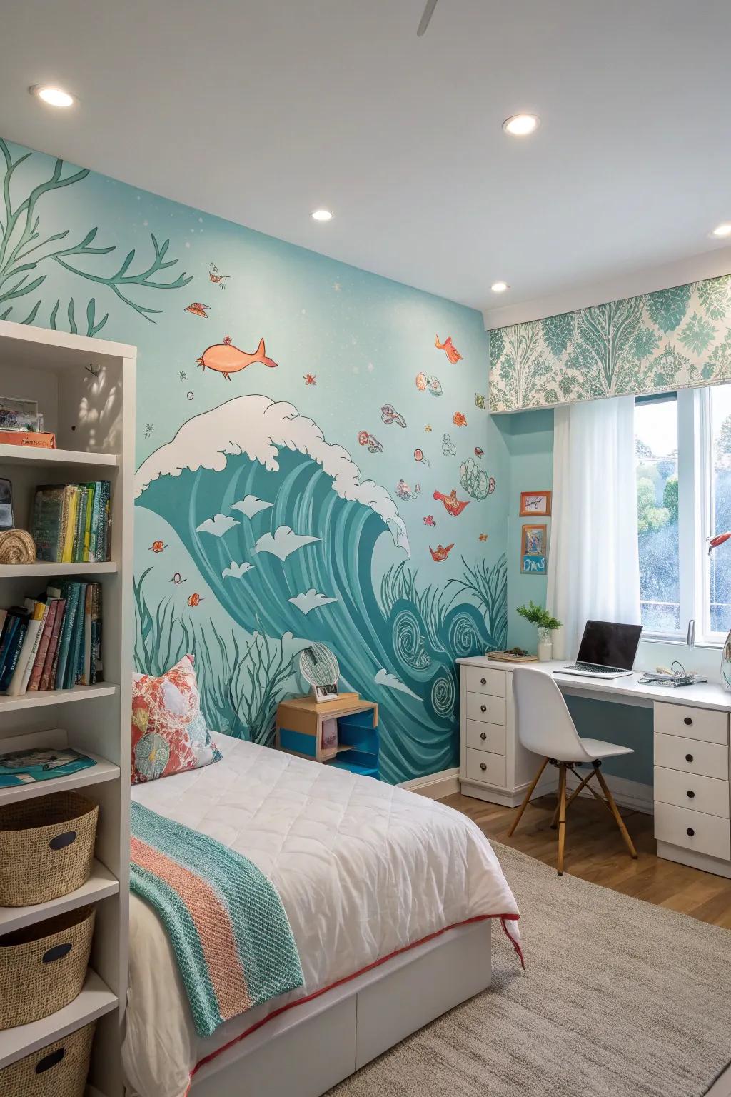 Maritime ripples fashion a calming and coastal ambiance.