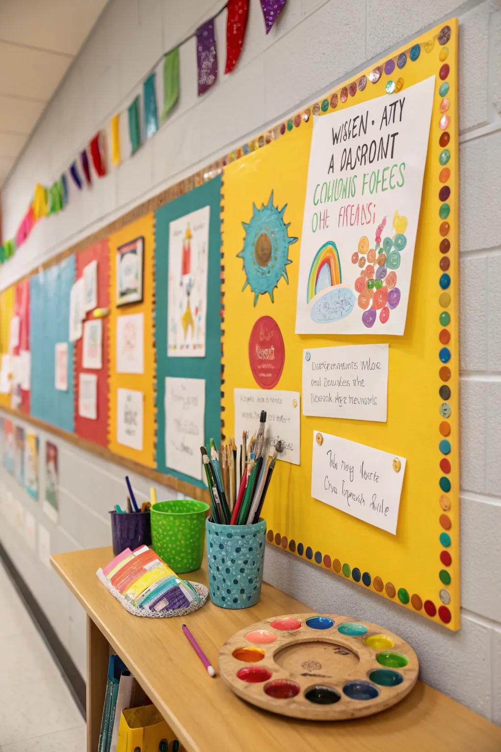 An art-themed board to inspire creativity and self-expression.