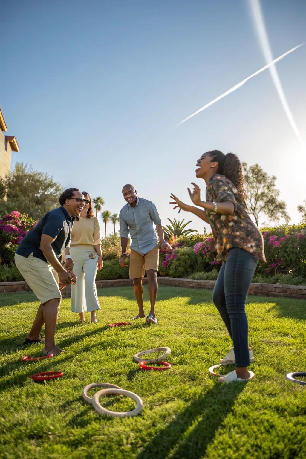 Ring toss encourages social interaction and fun.
