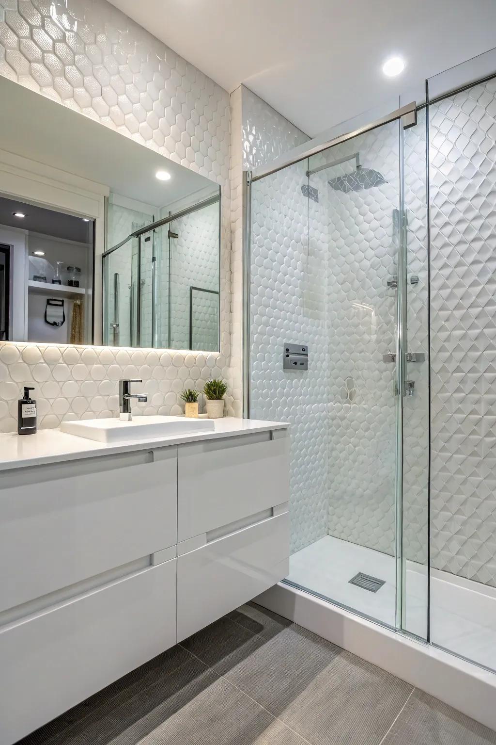 Textured surfaces add dimension to classic bright blocks.