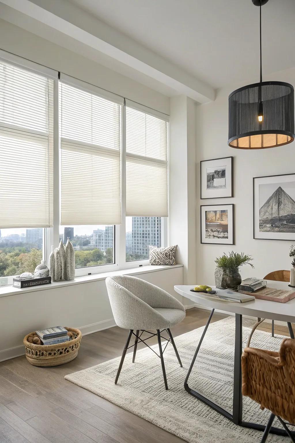 Combine beauty and function with energy-efficient layered shades.