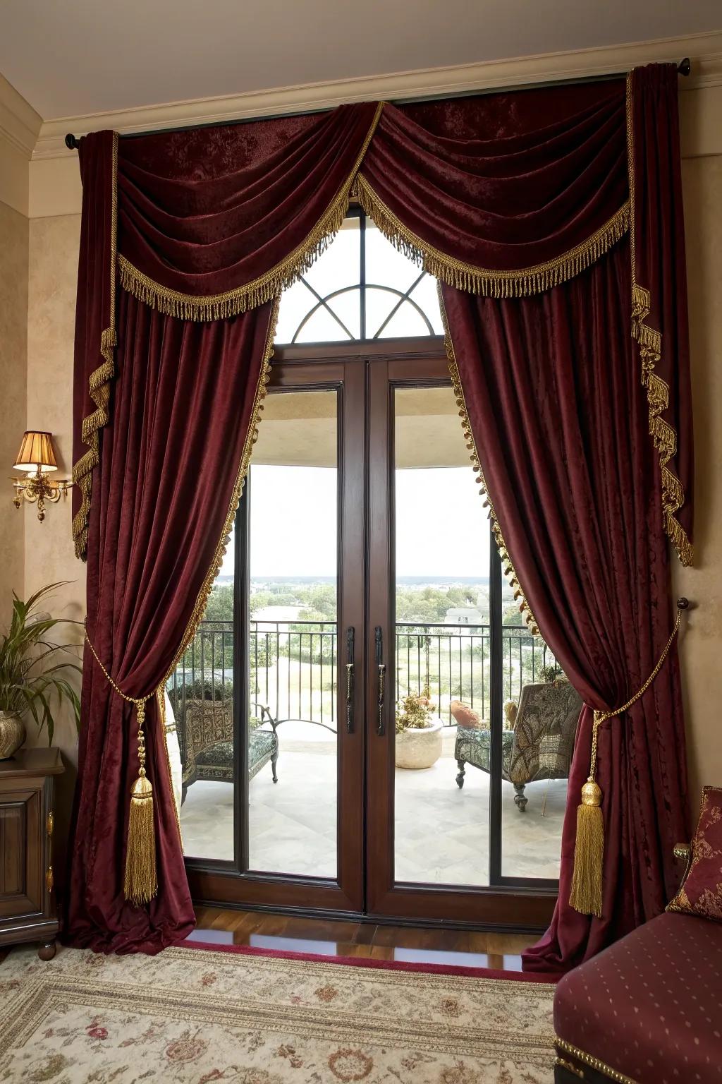 Velvet drapes that offer luxury and coziness