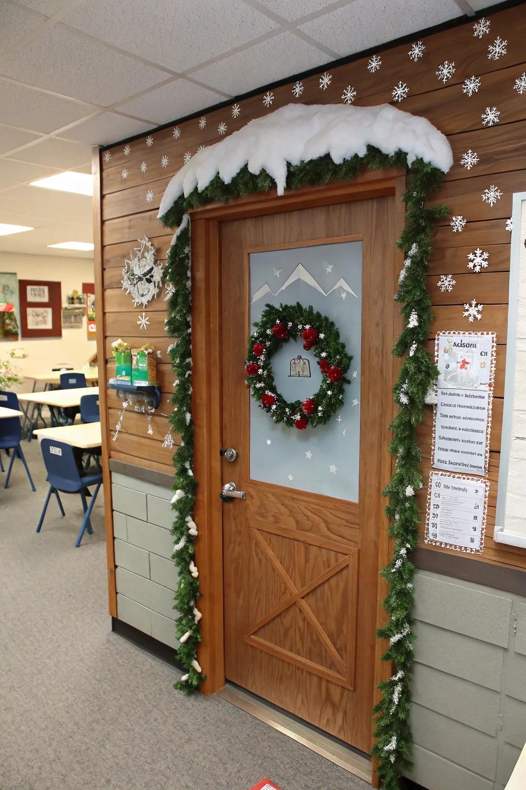 A cordial and inviting relaxed hut door.