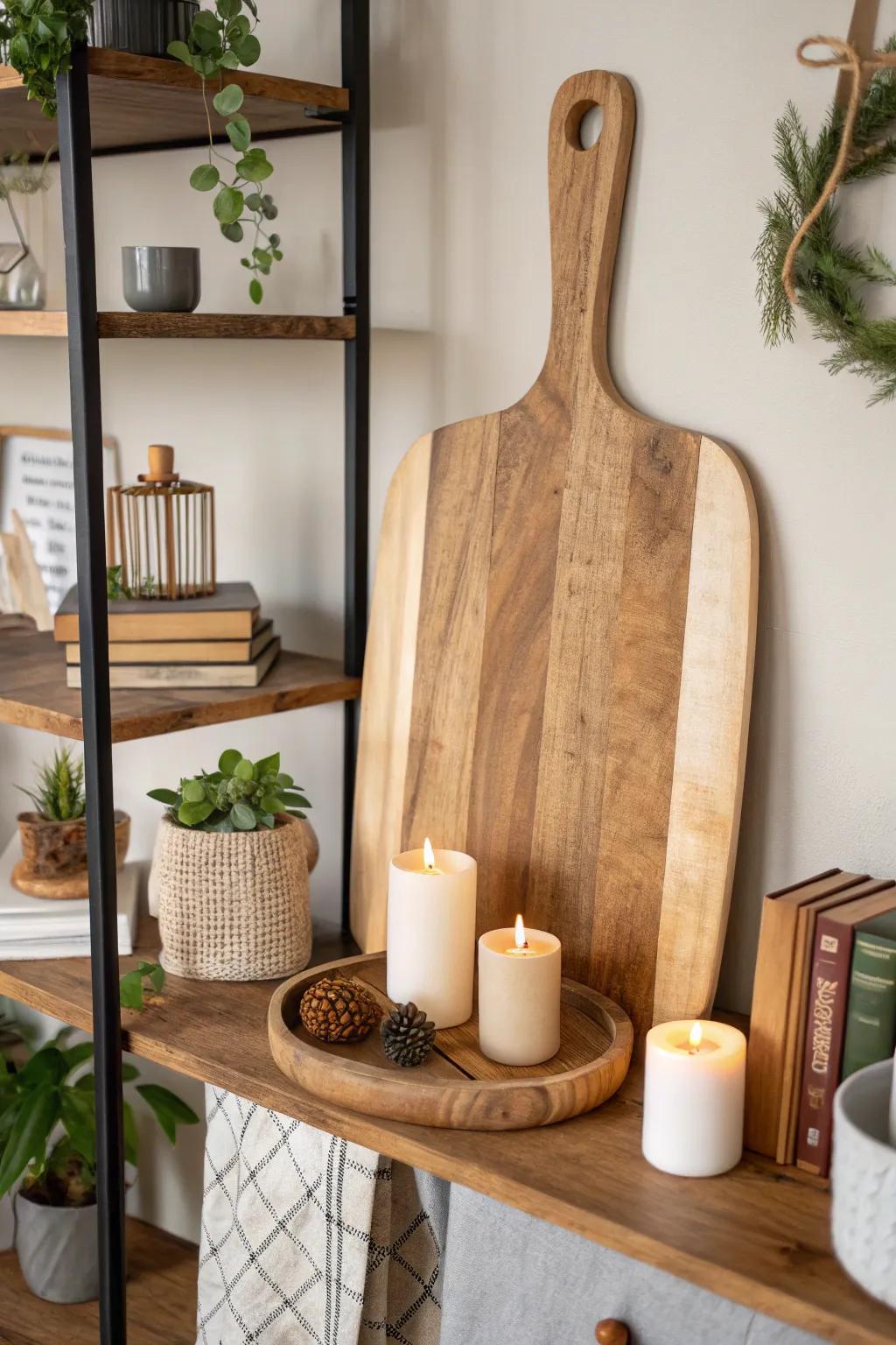 Improve your shelf design using a wooden board design.