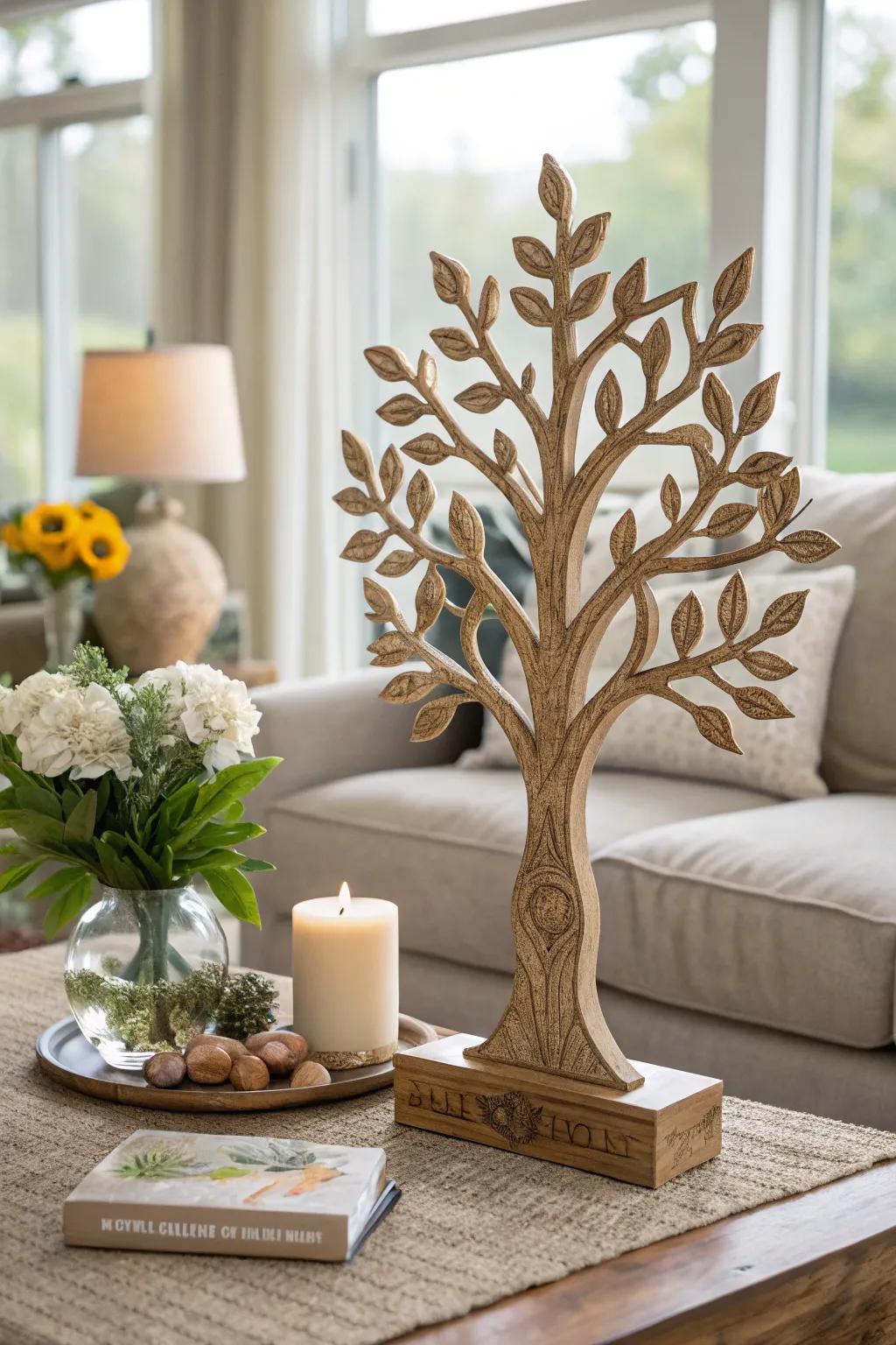 Rejoice in nature's splendor with stimulated wooden sculptures.