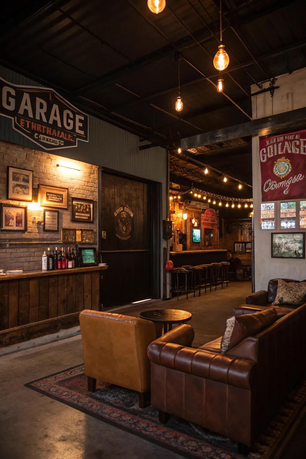 Step into a bygone era with a charming garage speakeasy.