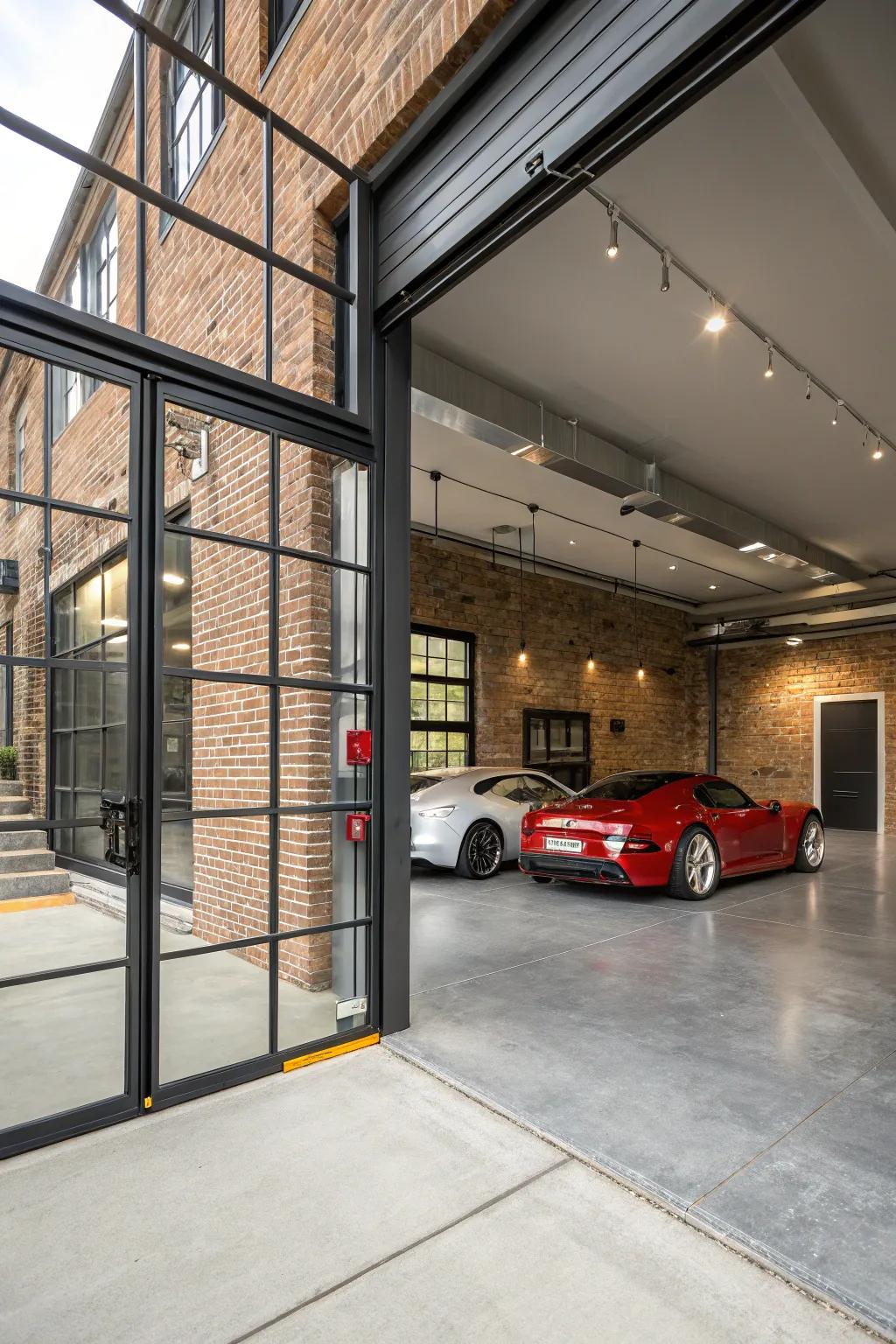 Modern and edgy: The chic industrial garage design.
