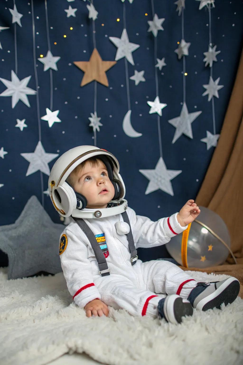 Blast off with this astronaut attire for Halloween.