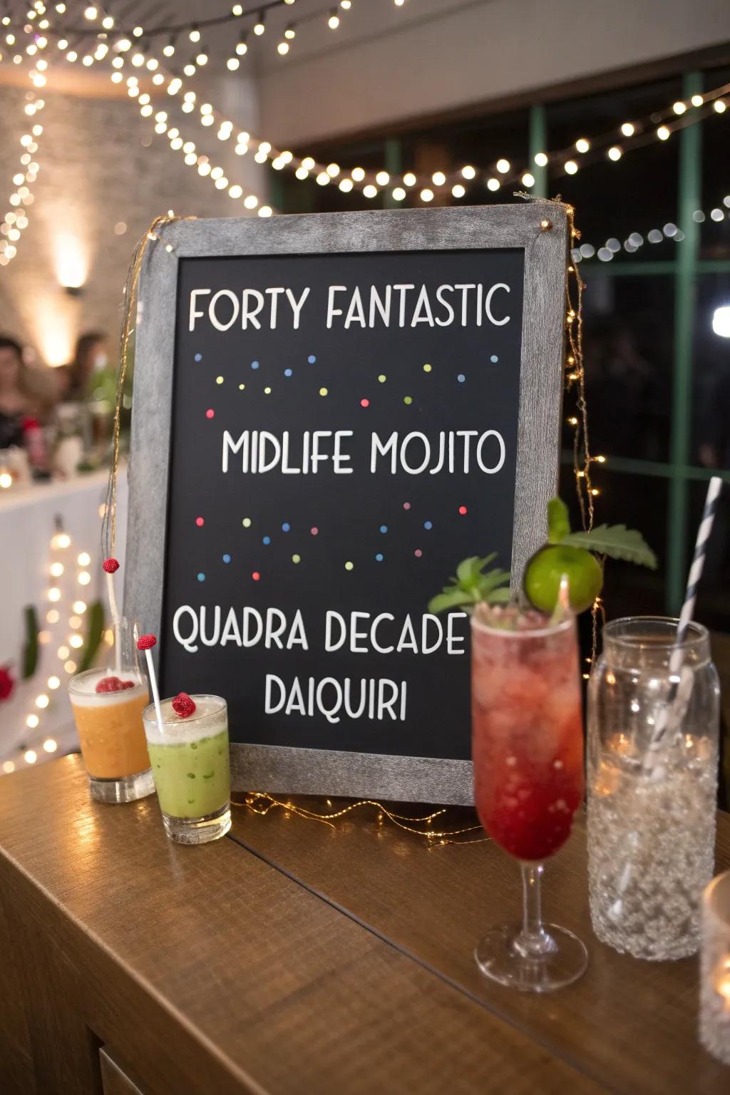 Celebrate to 40 with drinks as special as the person.