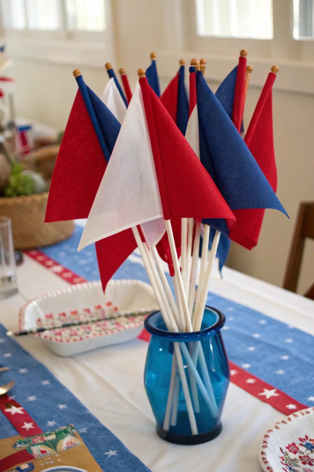 Handcrafted felt pennants for a vintage touch