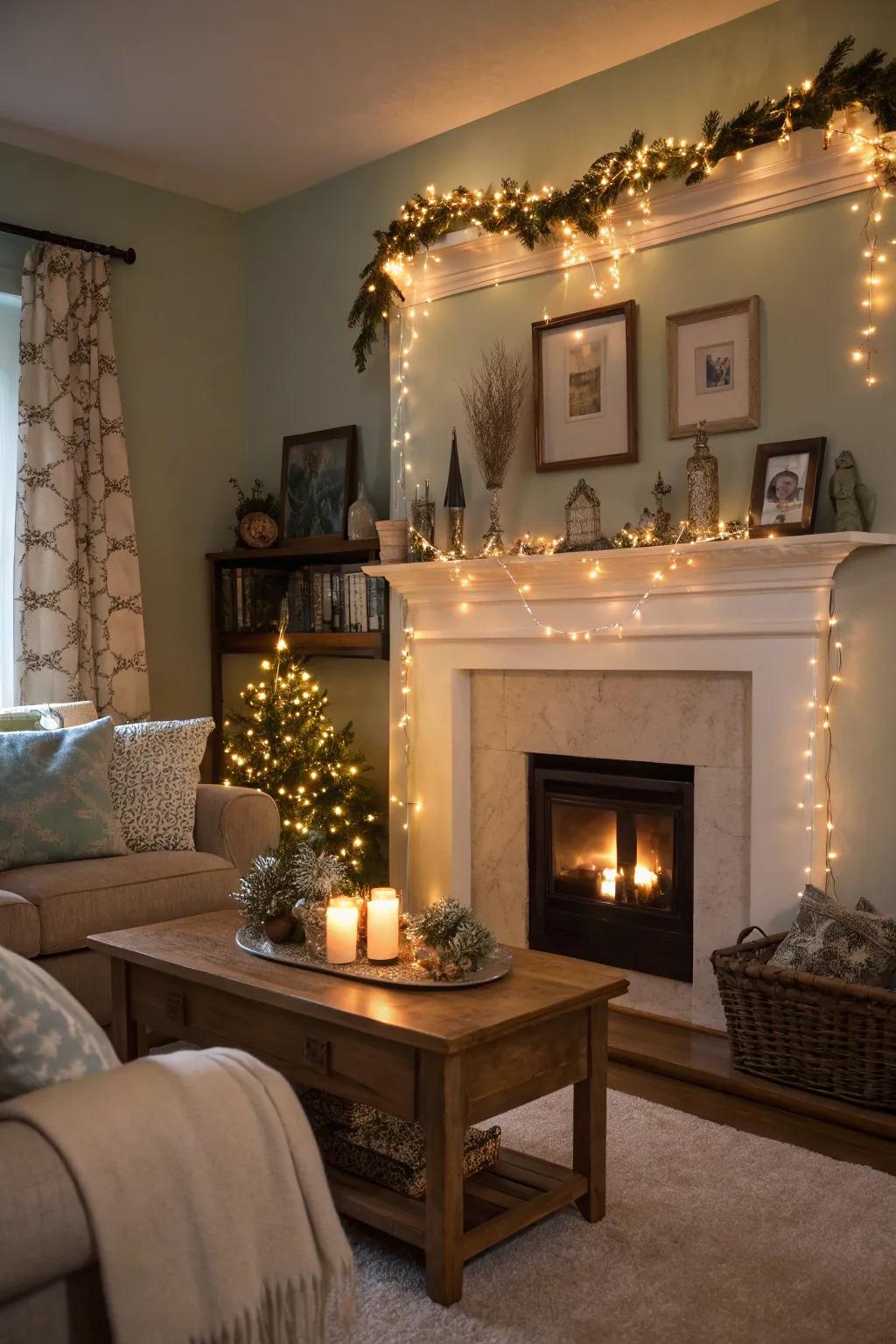 Shimmering lights add magic to winter decor
